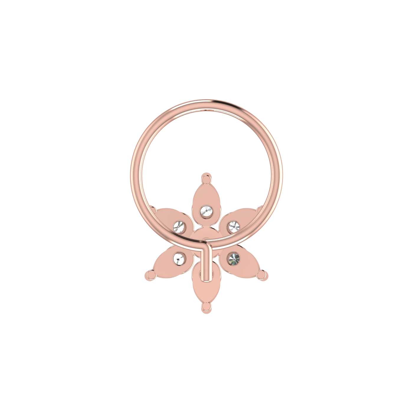 Elegant Flower Spark 0.09 Ct Lab Diamond Nose Pin