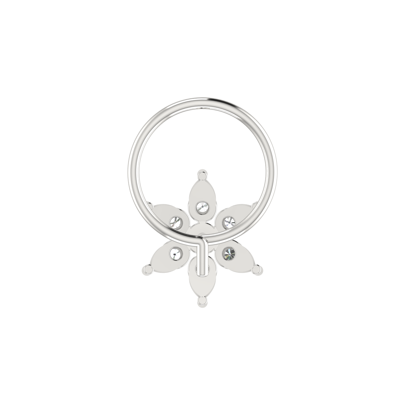 Elegant Flower Spark 0.09 Ct Lab Diamond Nose Pin