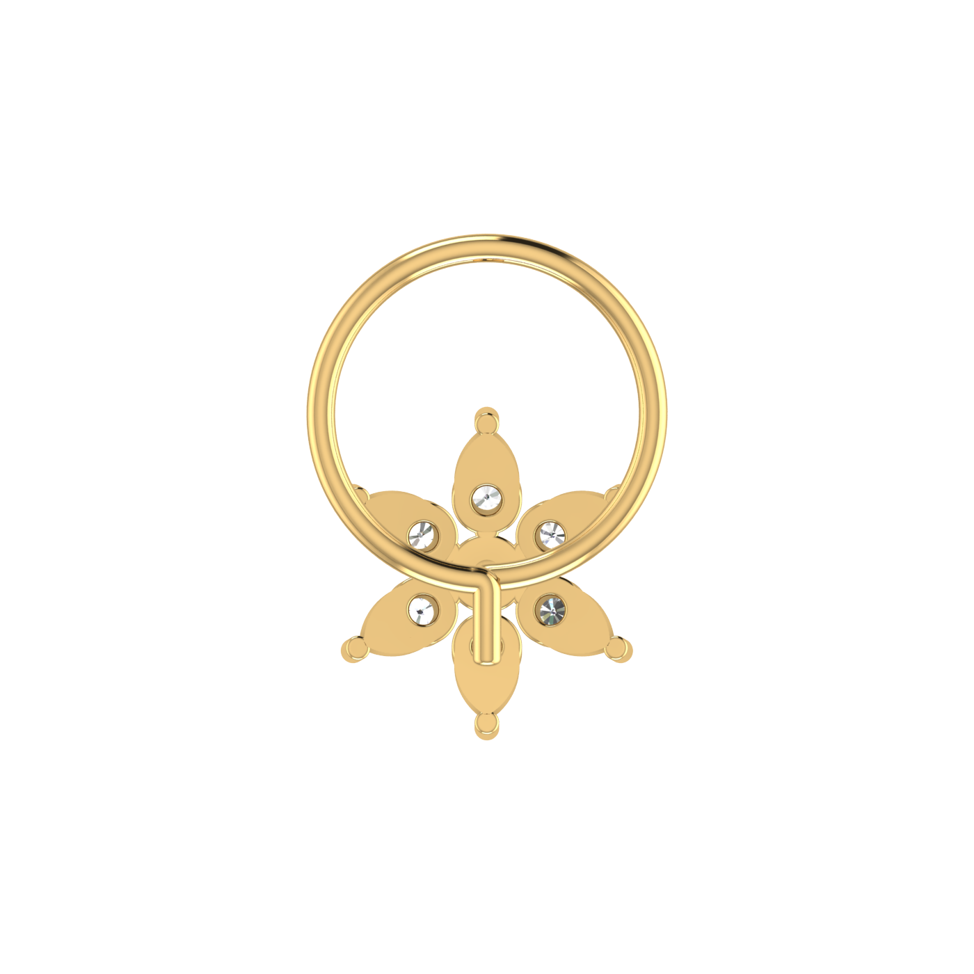 Elegant Flower Spark 0.09 Ct Lab Diamond Nose Pin