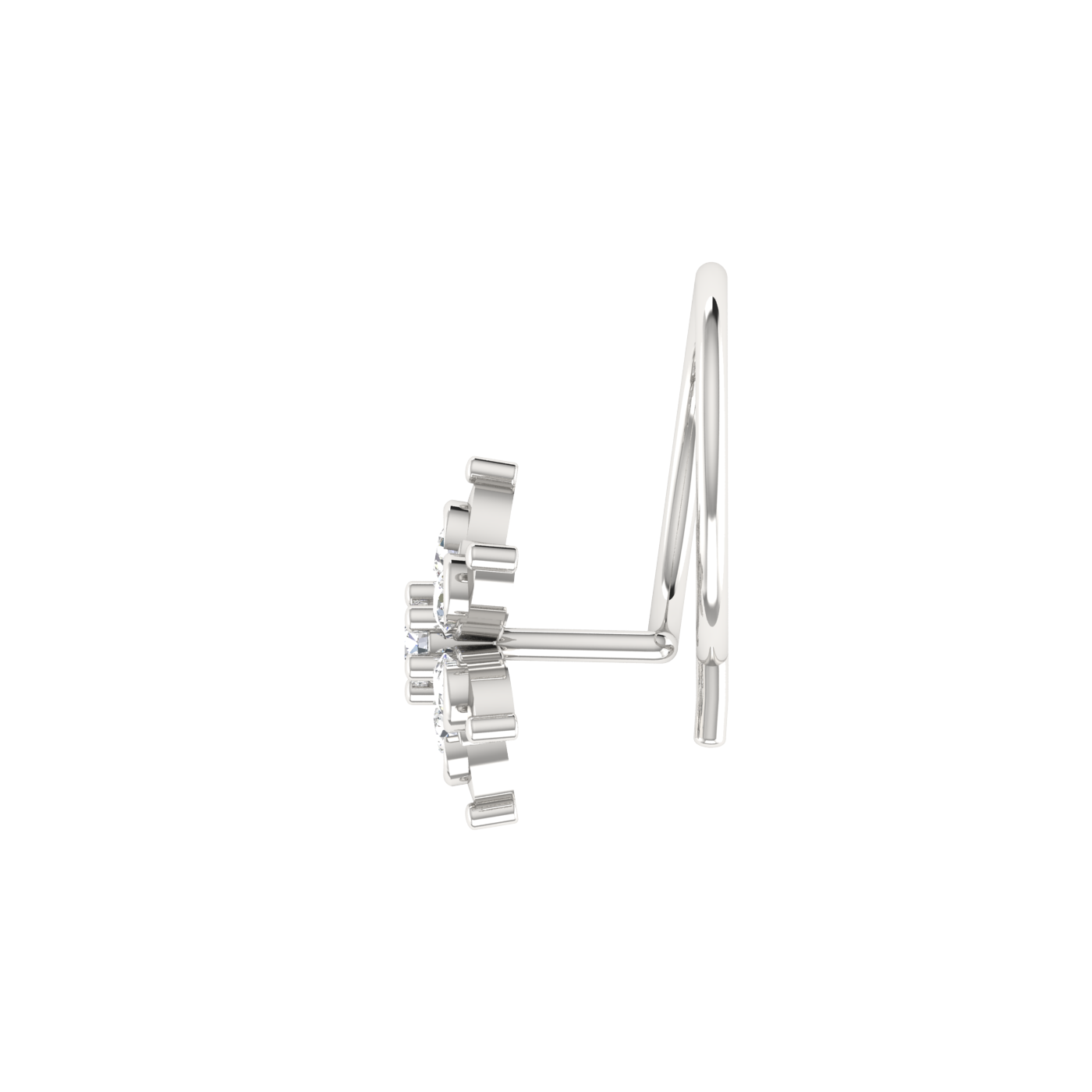 Elegant Flower Spark 0.09 Ct Lab Diamond Nose Pin