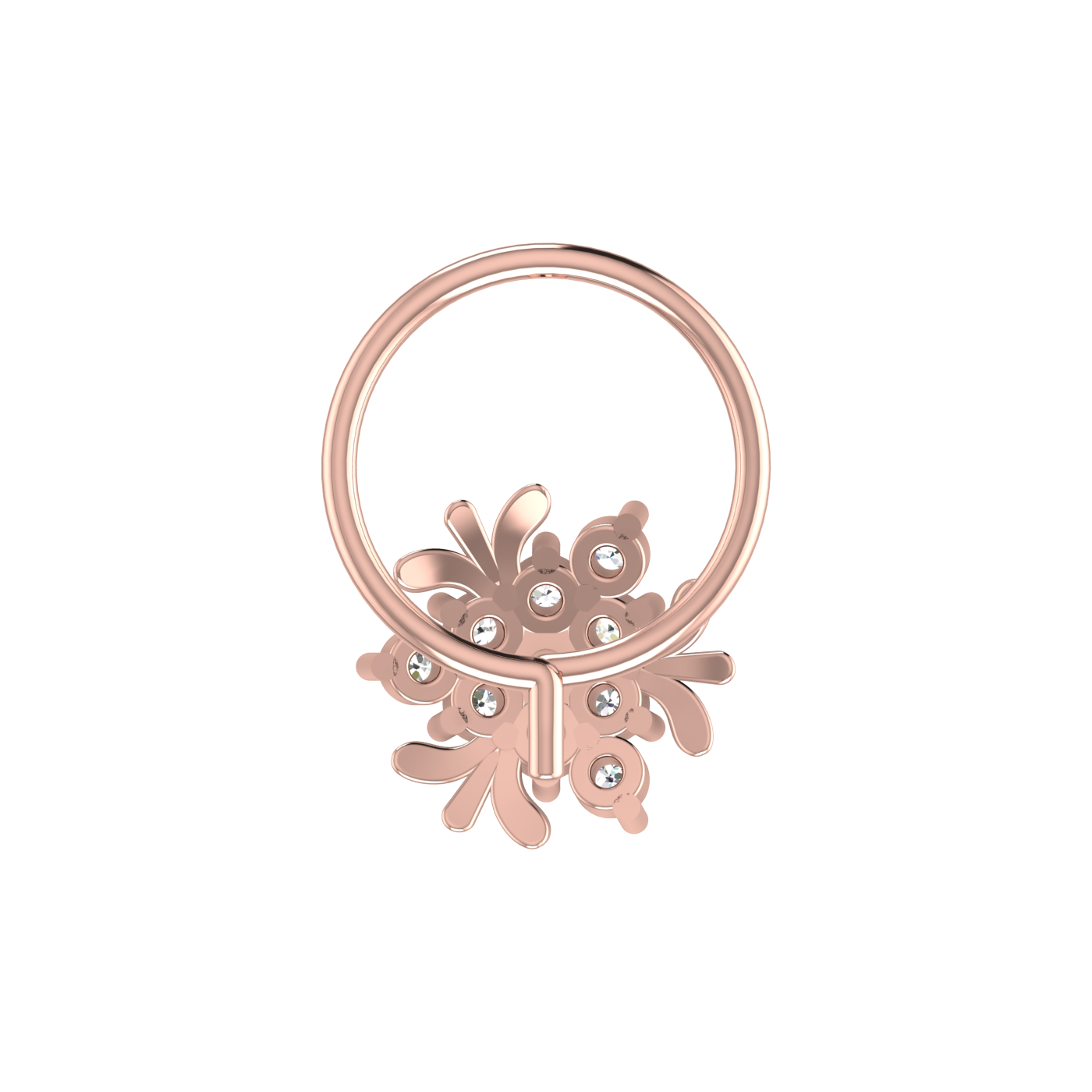 Chic Floral Sparkle 0.09 Ct Lab Grown Diamond Nose Pin