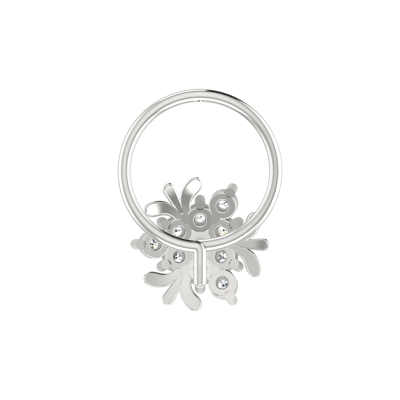 Chic Floral Sparkle 0.09 Ct Lab Grown Diamond Nose Pin