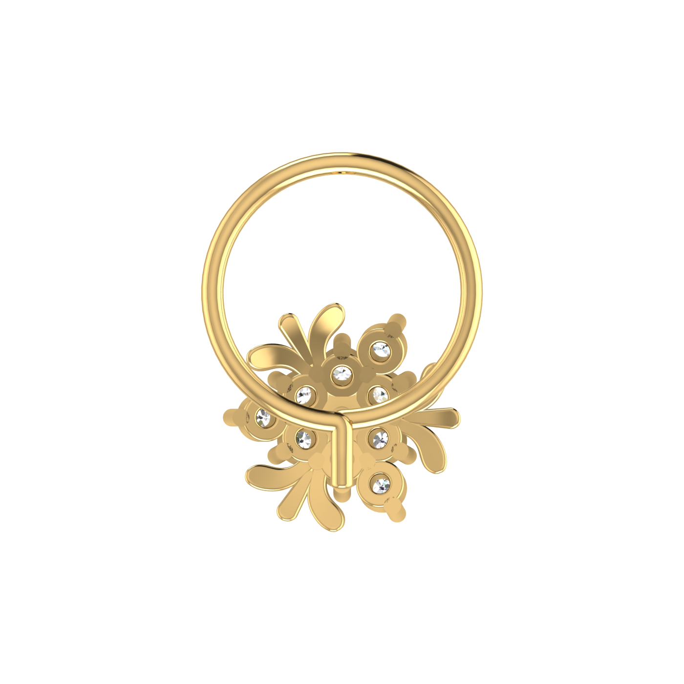 Chic Floral Sparkle 0.09 Ct Lab Grown Diamond Nose Pin