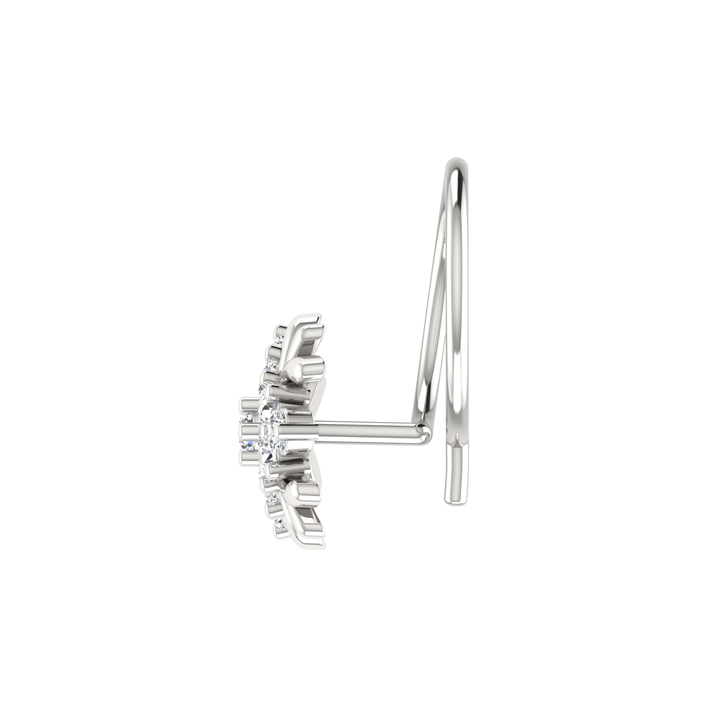 Chic Floral Sparkle 0.09 Ct Lab Grown Diamond Nose Pin