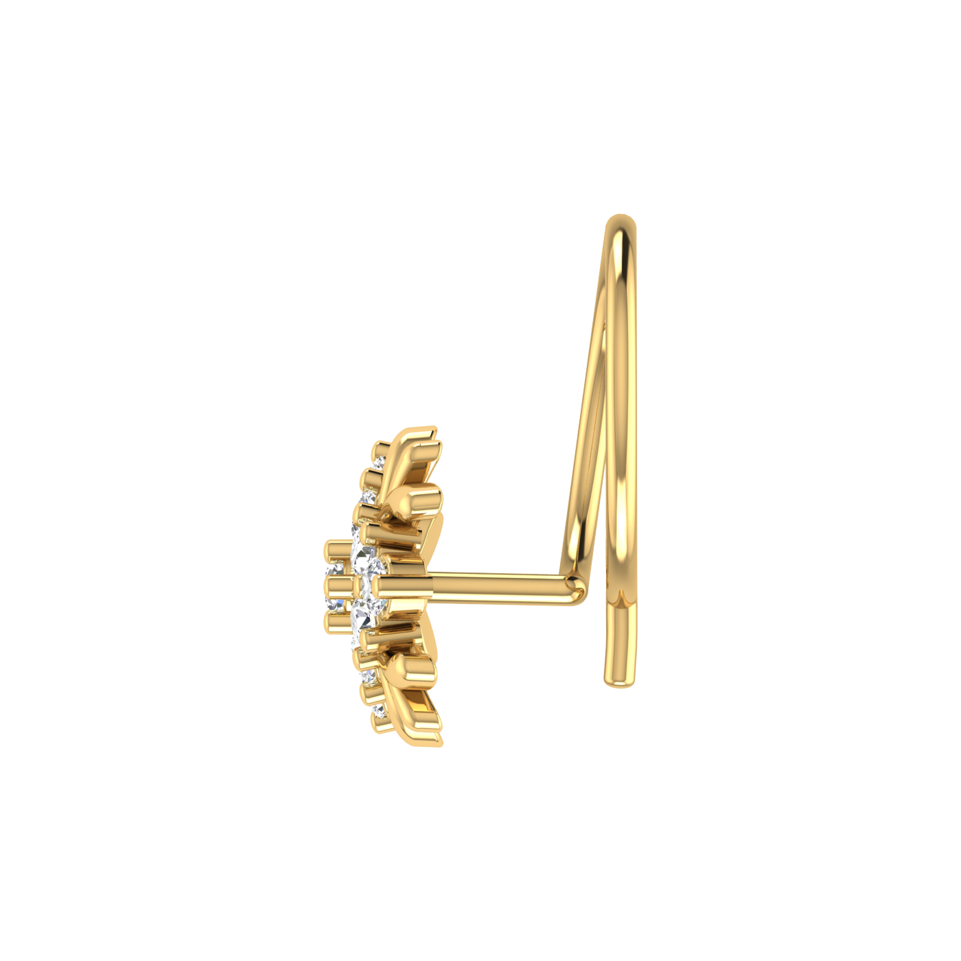 Chic Floral Sparkle 0.09 Ct Lab Grown Diamond Nose Pin