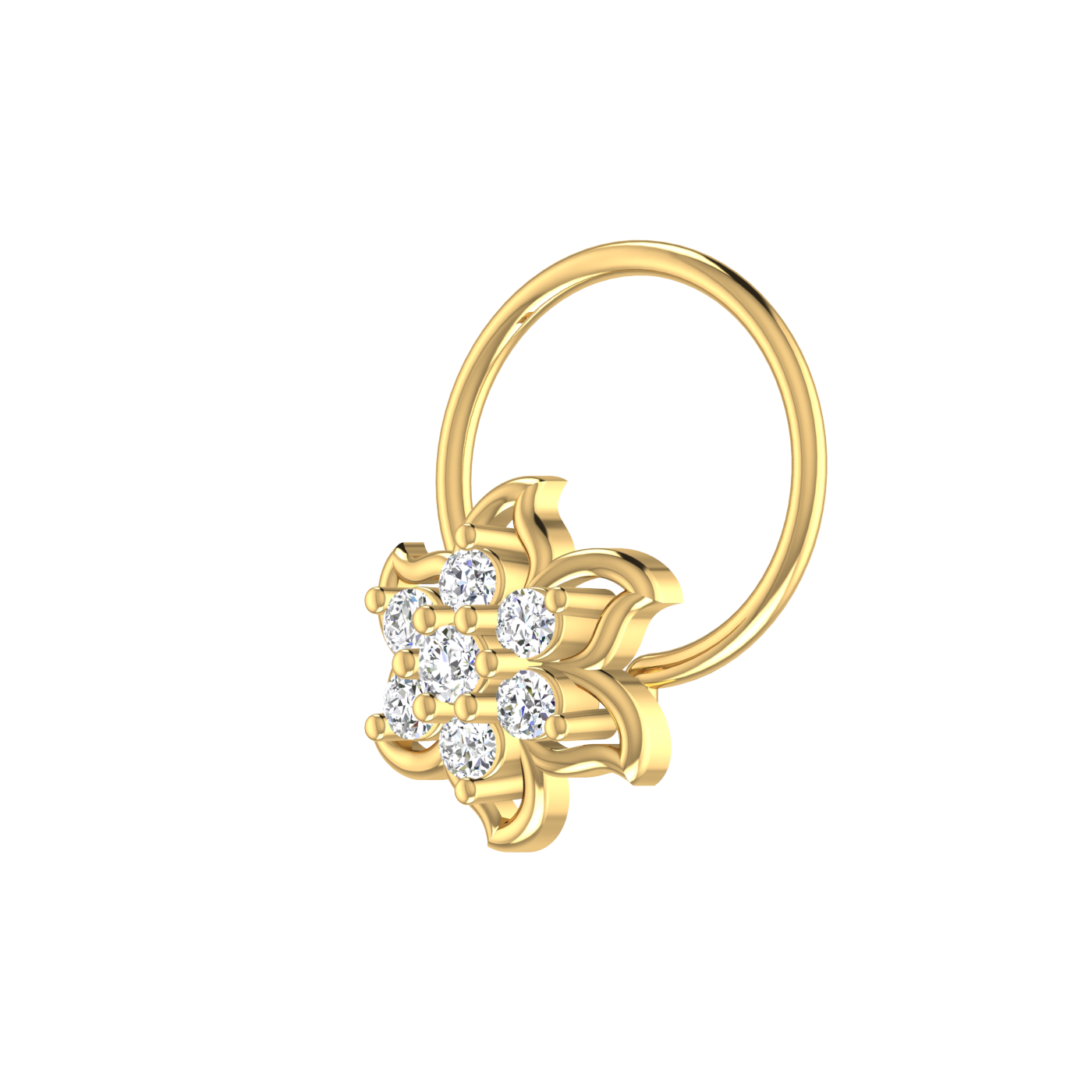 Brilliant Bloom Cluster 0.07 Ct Diamond Nose Pin