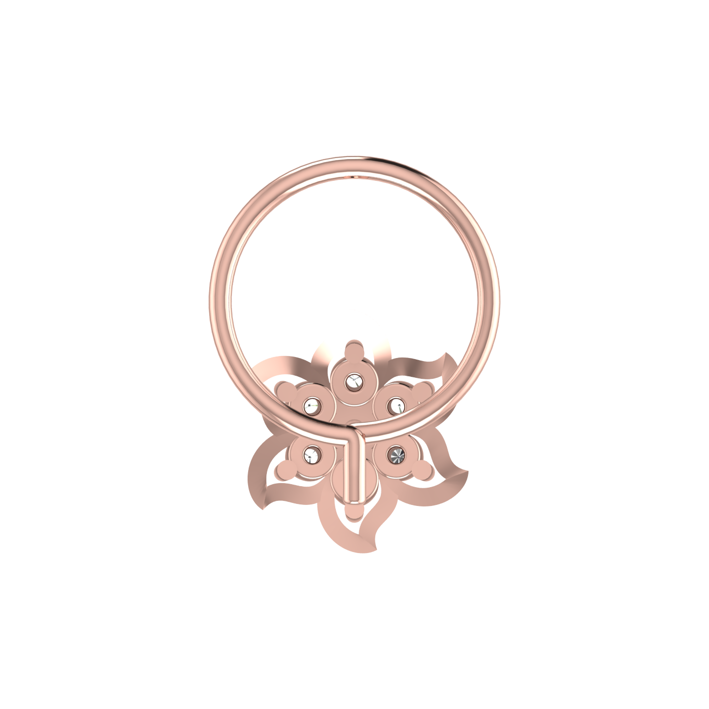 Brilliant Bloom Cluster 0.07 Ct Diamond Nose Pin