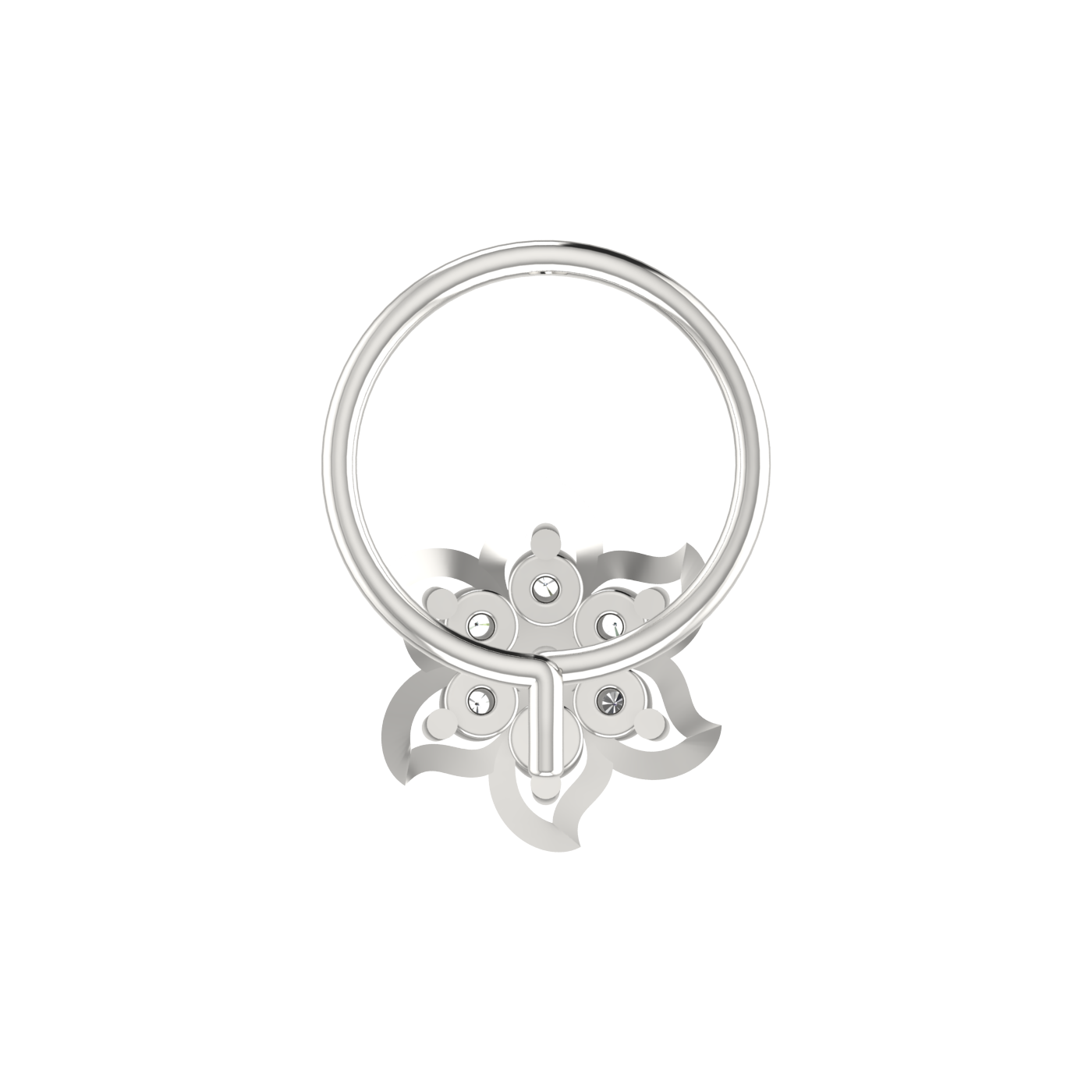 Brilliant Bloom Cluster 0.07 Ct Diamond Nose Pin