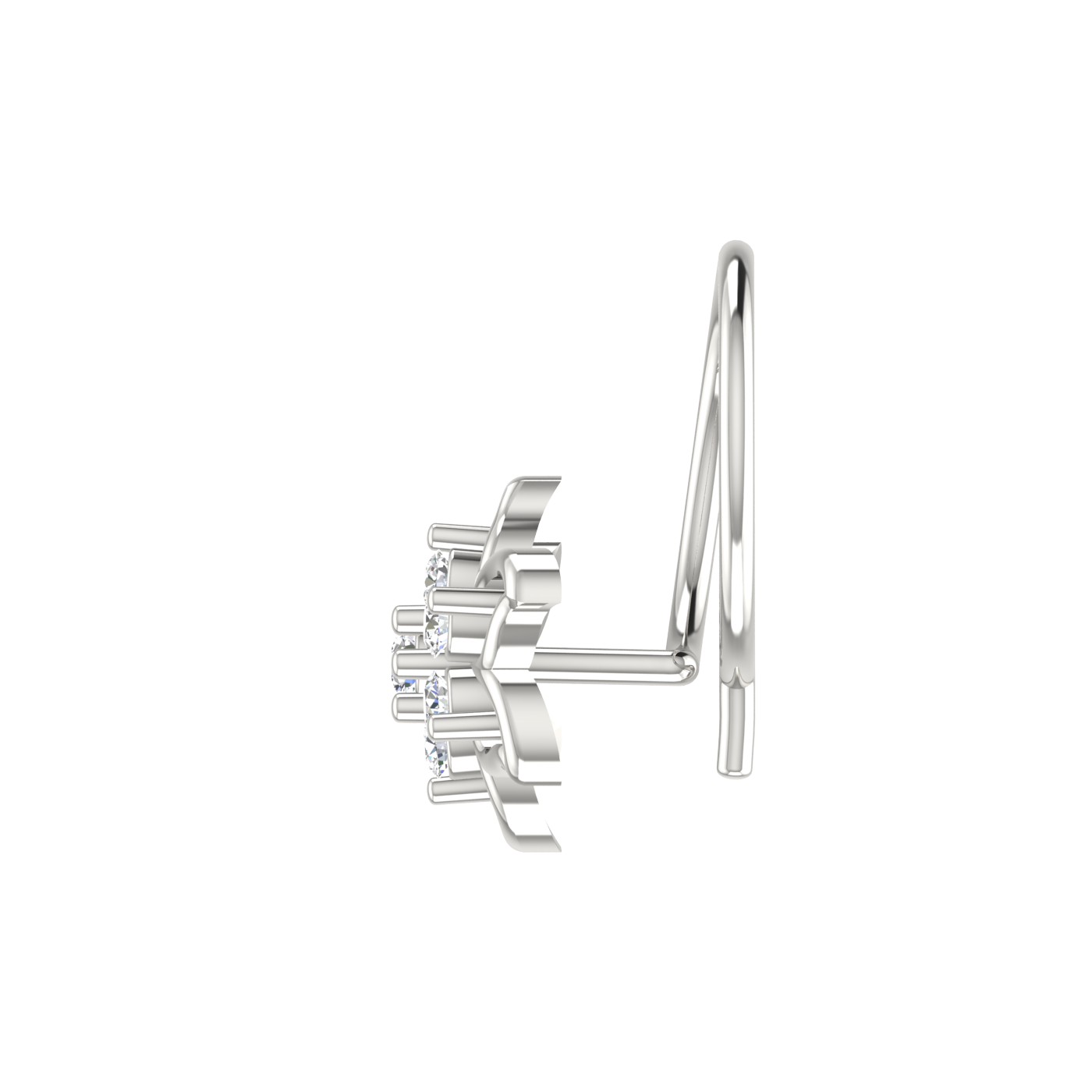 Brilliant Bloom Cluster 0.07 Ct Diamond Nose Pin