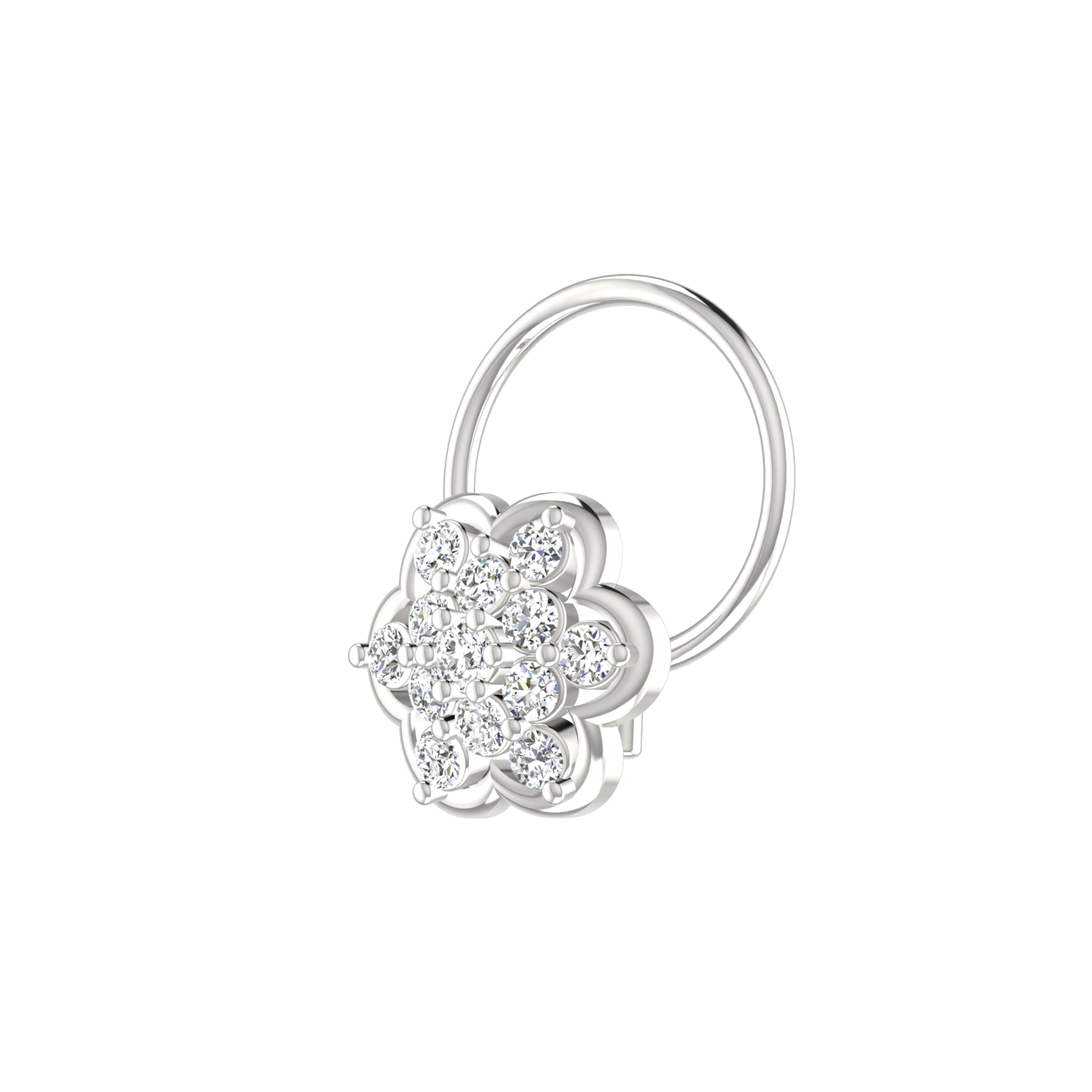 0.11  Carat Natural Diamond Nose Pin - HI Color, VS-SI Clarity.