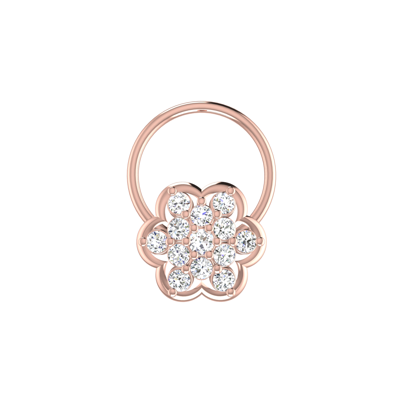 0.11  Carat Natural Diamond Nose Pin - HI Color, VS-SI Clarity.