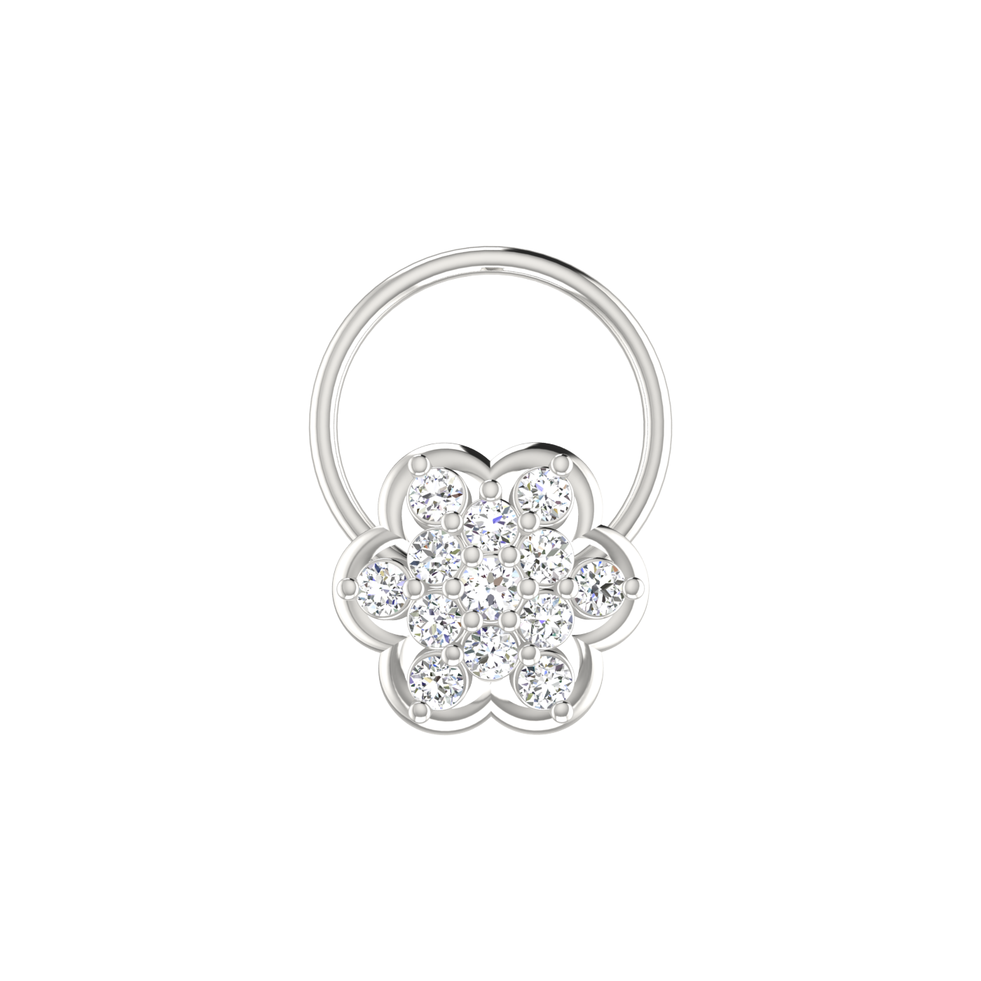 Divine Blossom 0.11 Ct Lab Grown Diamond Nose Pin