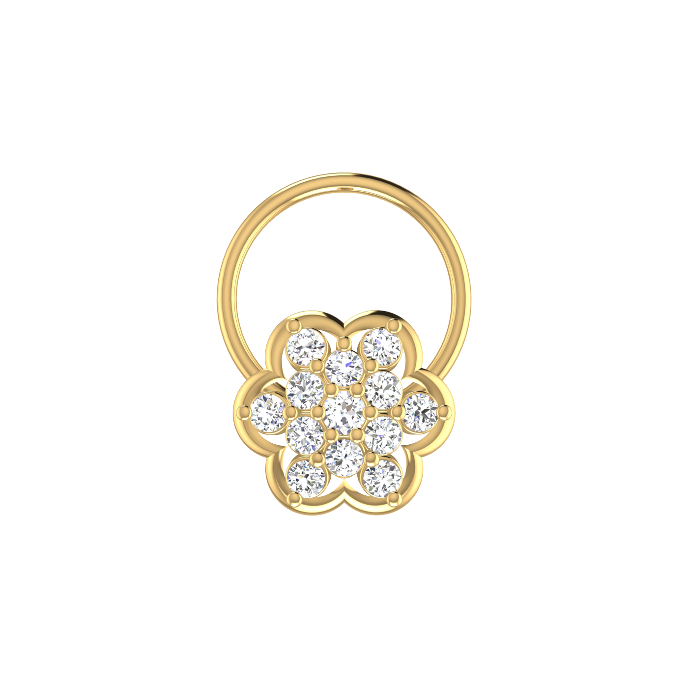 0.11  Carat Natural Diamond Nose Pin - HI Color, VS-SI Clarity.