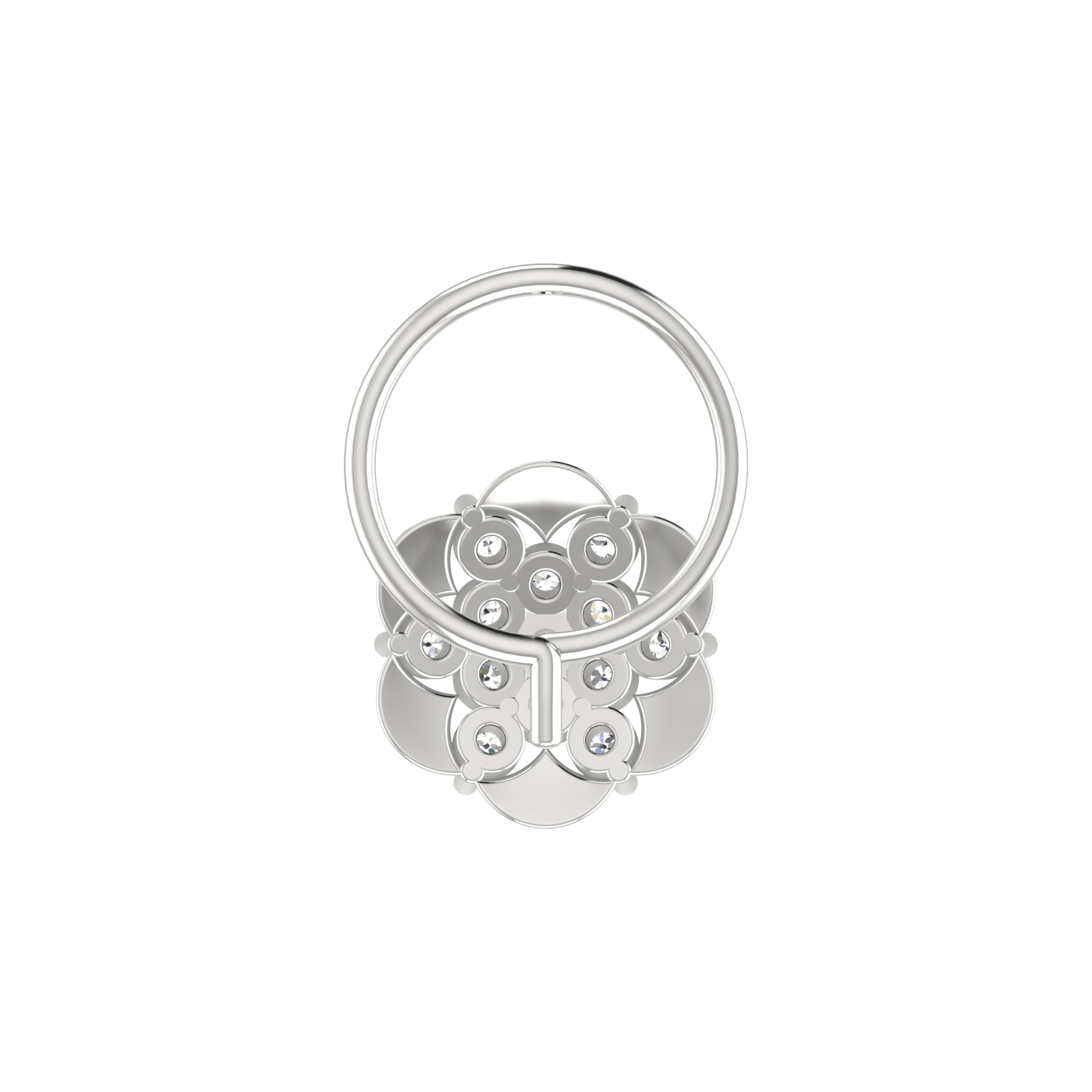 Eco-Friendly Lab Grown Diamond Flower Shape Nose Pin 0.11 Ct