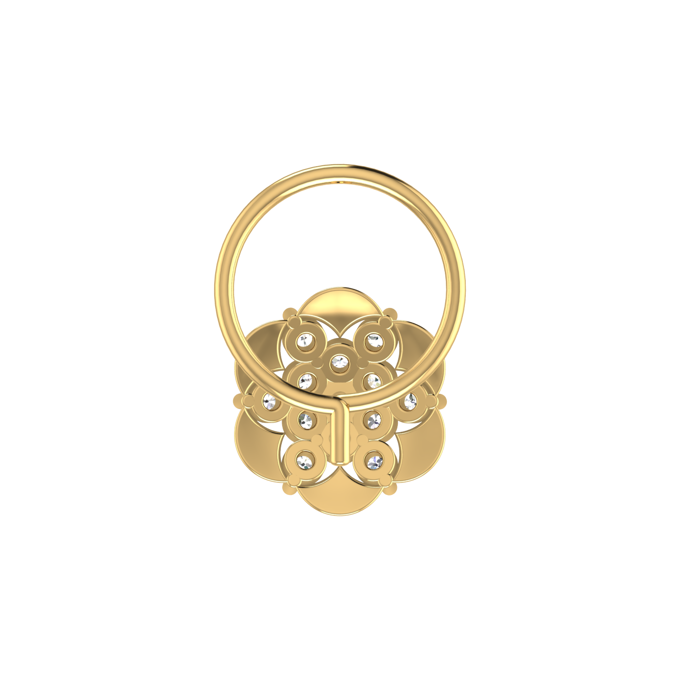 Eco-Friendly Lab Grown Diamond Flower Shape Nose Pin 0.11 Ct