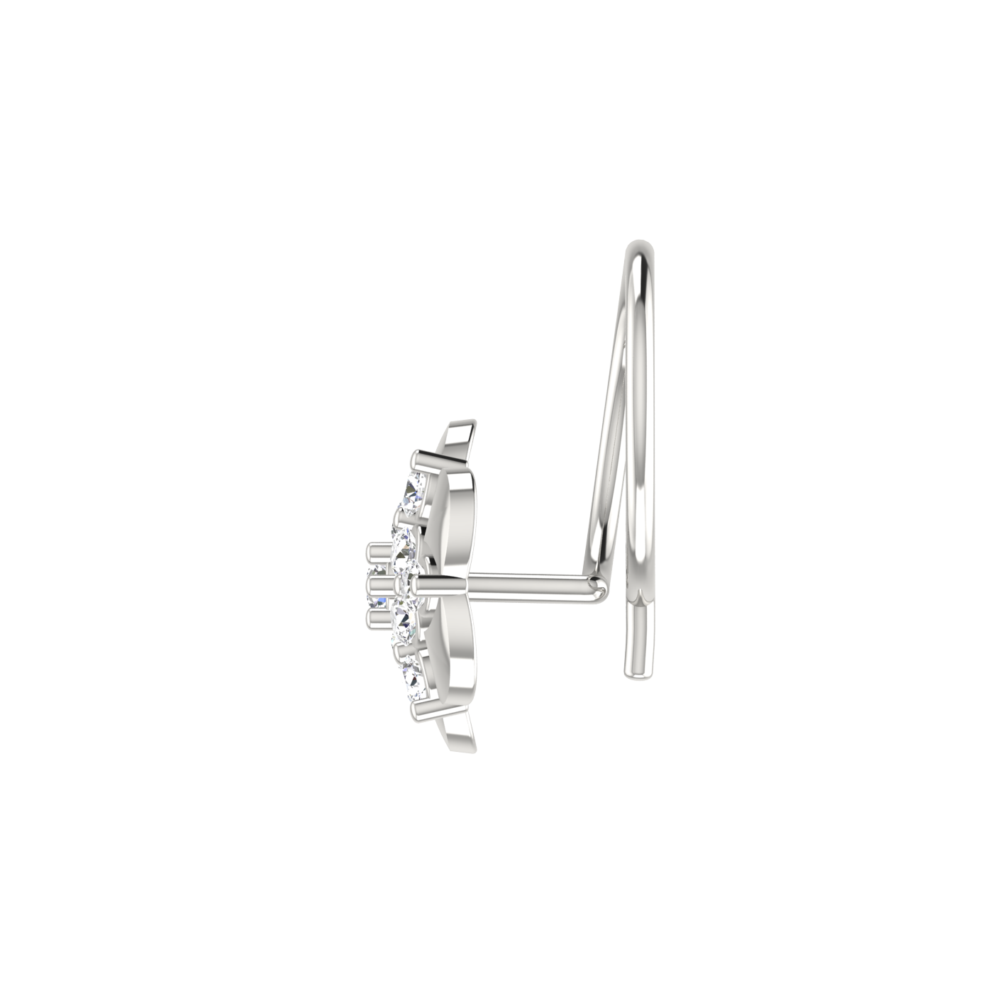 Eco-Friendly Lab Grown Diamond Flower Shape Nose Pin 0.11 Ct