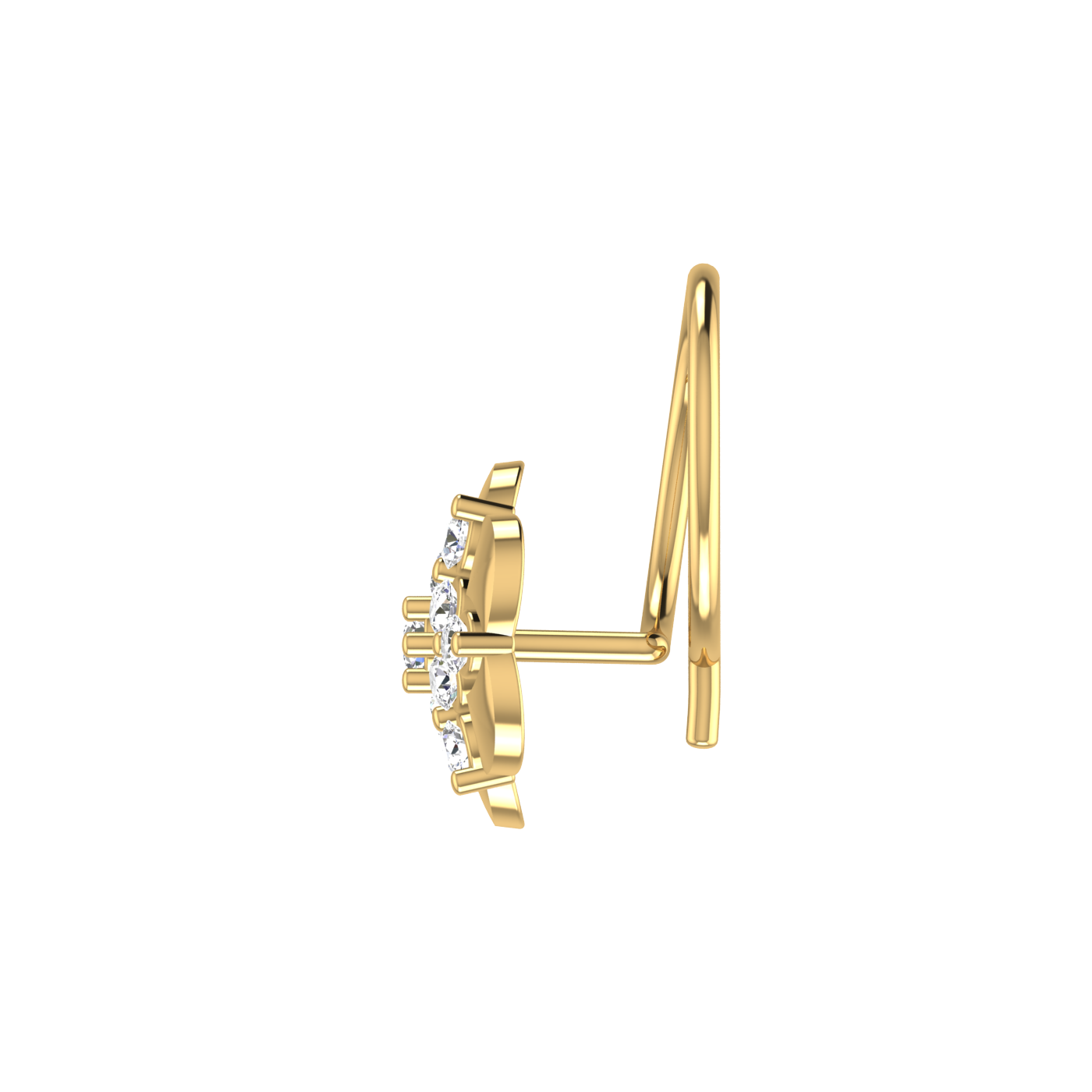 Eco-Friendly Lab Grown Diamond Flower Shape Nose Pin 0.11 Ct
