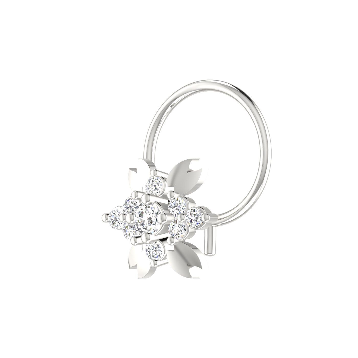 Sleek Floral Petal Glow 0.08 Ct Lab Diamond Nose Pin