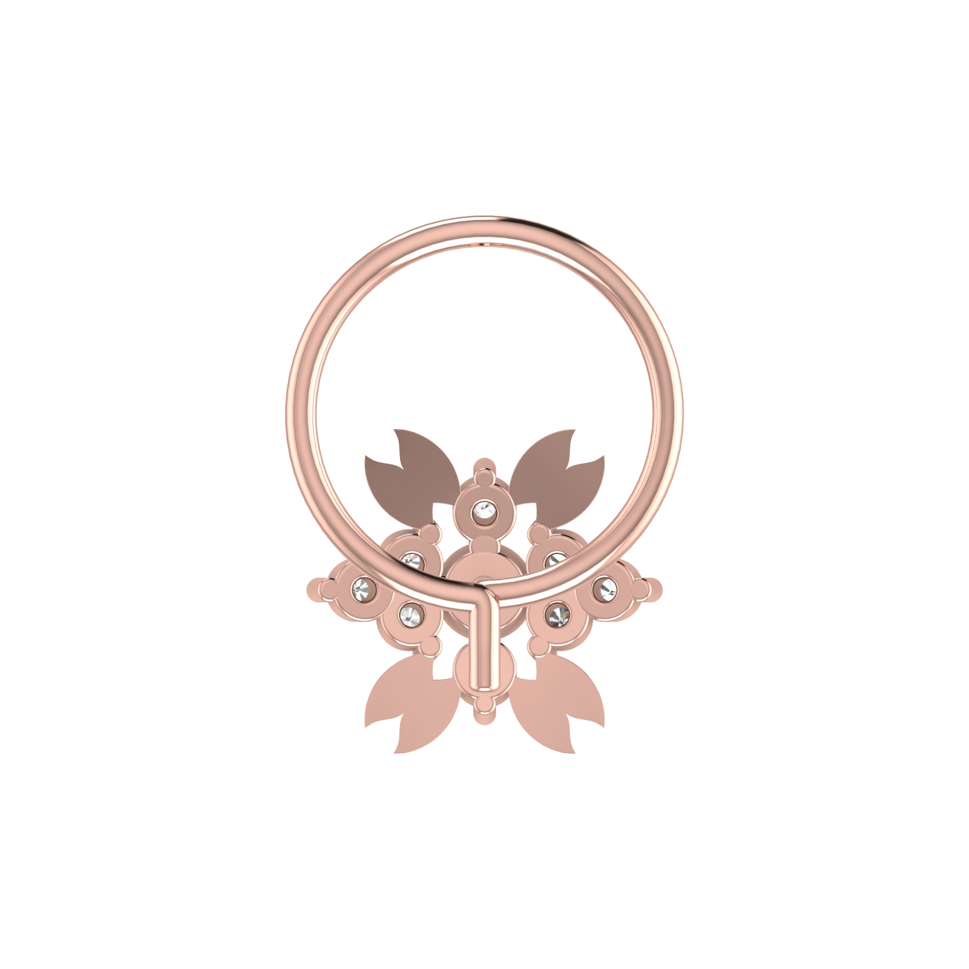 Sleek Floral Petal Glow 0.08 Ct Lab Diamond Nose Pin
