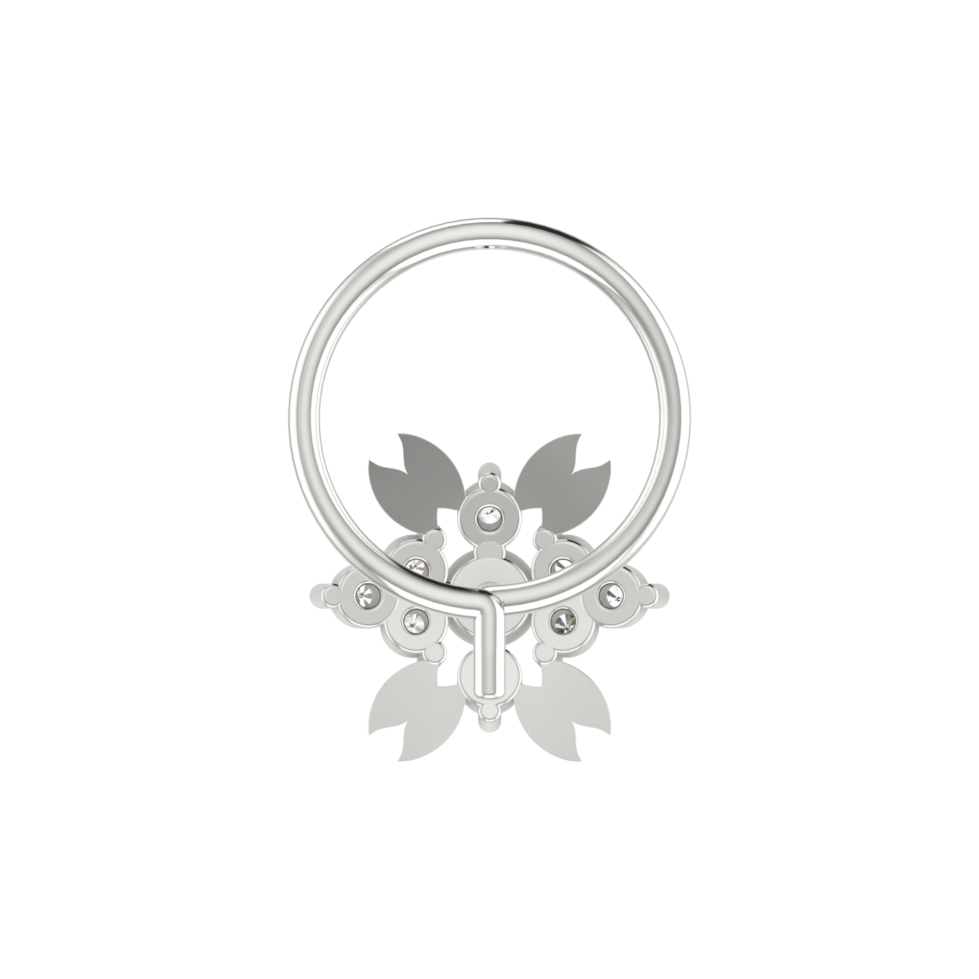Sleek Floral Petal Glow 0.08 Ct Lab Diamond Nose Pin