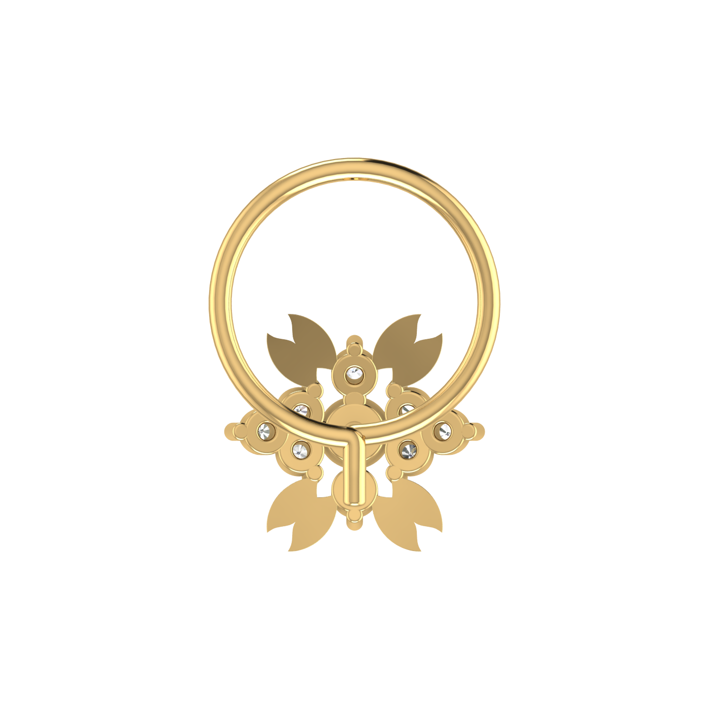 Sleek Floral Petal Glow 0.08 Ct Lab Diamond Nose Pin