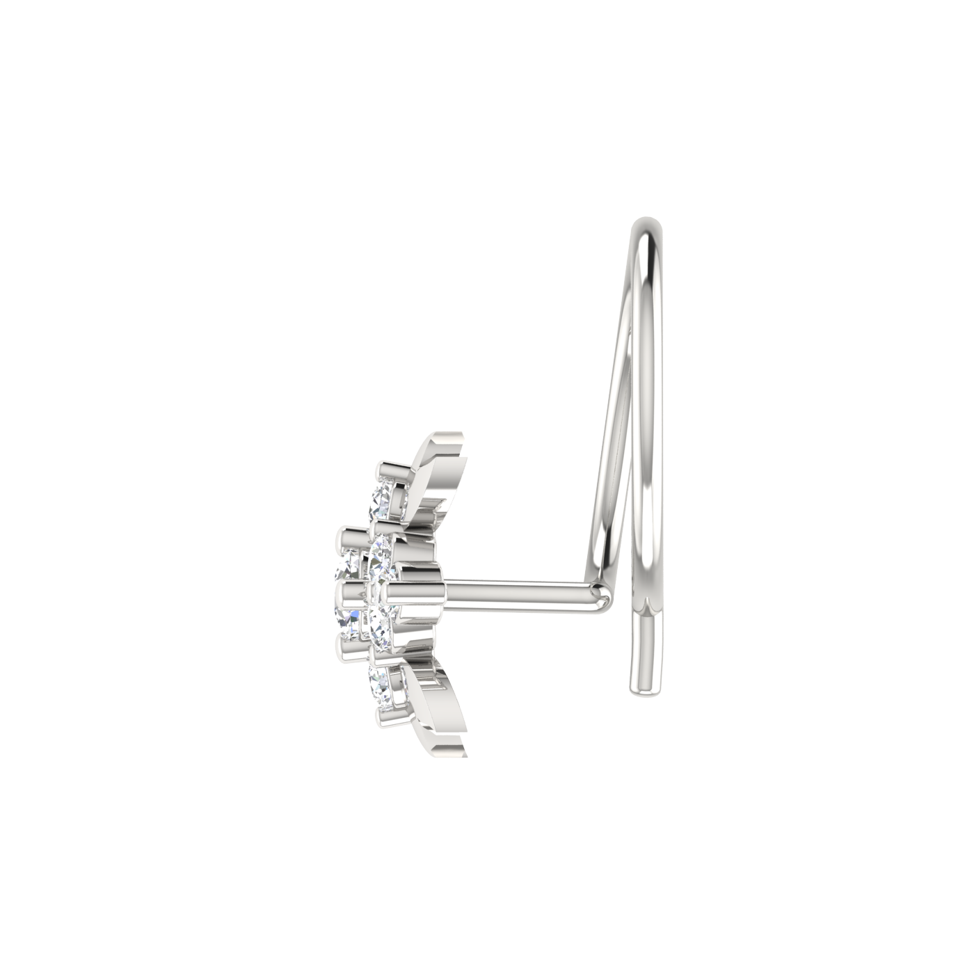 Sleek Floral Petal Glow 0.08 Ct Lab Diamond Nose Pin