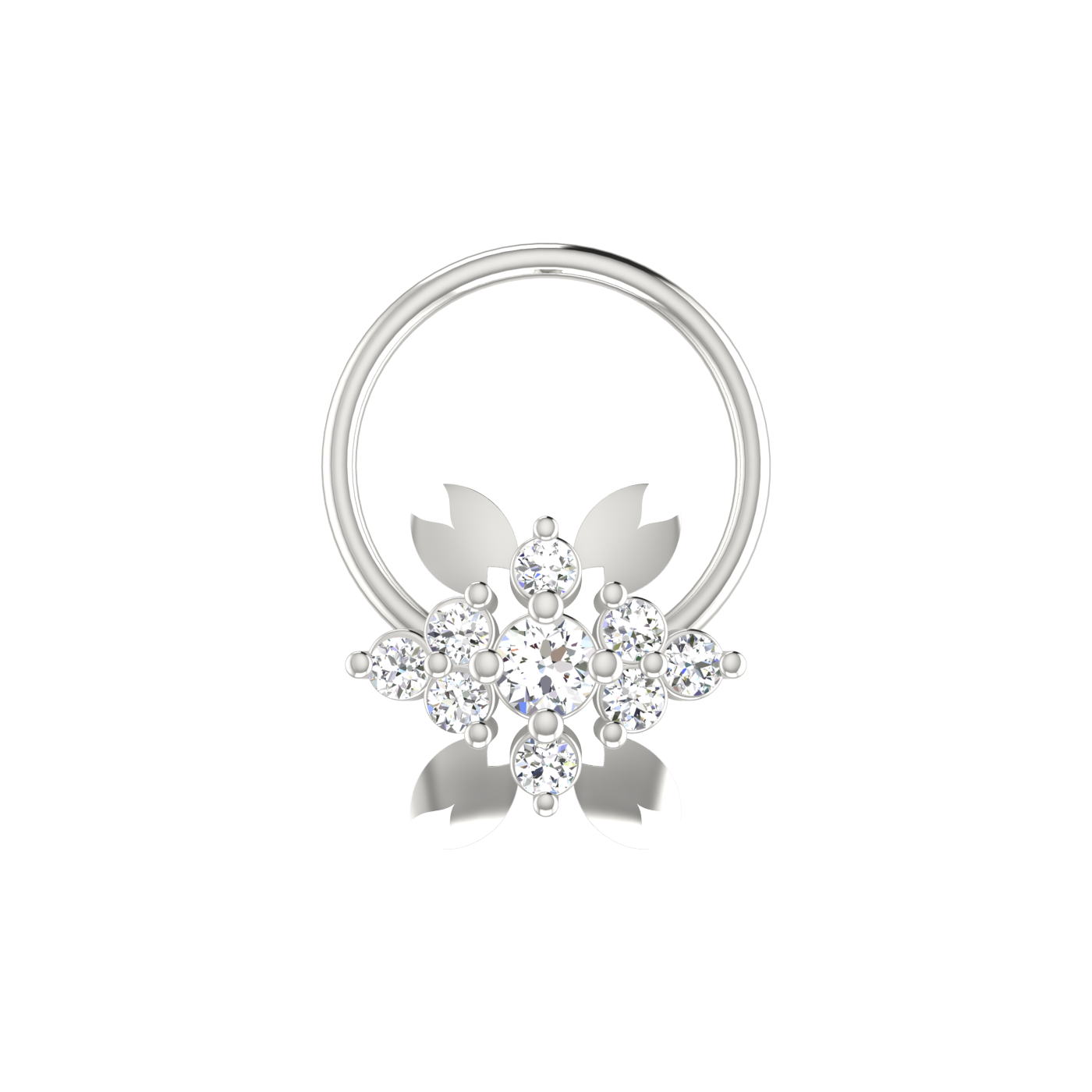Sleek Floral Petal Glow 0.08 Ct Lab Diamond Nose Pin