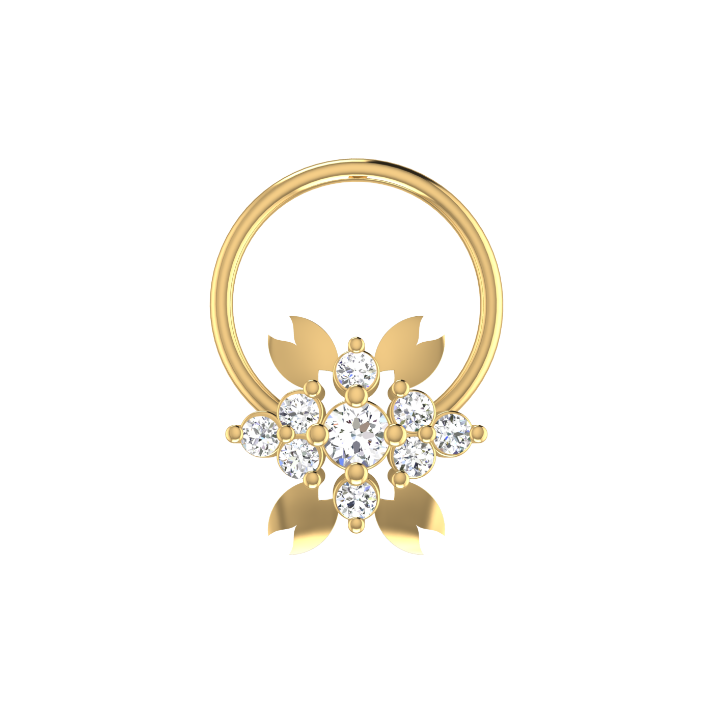 Sleek Floral Petal Glow 0.08 Ct Lab Diamond Nose Pin