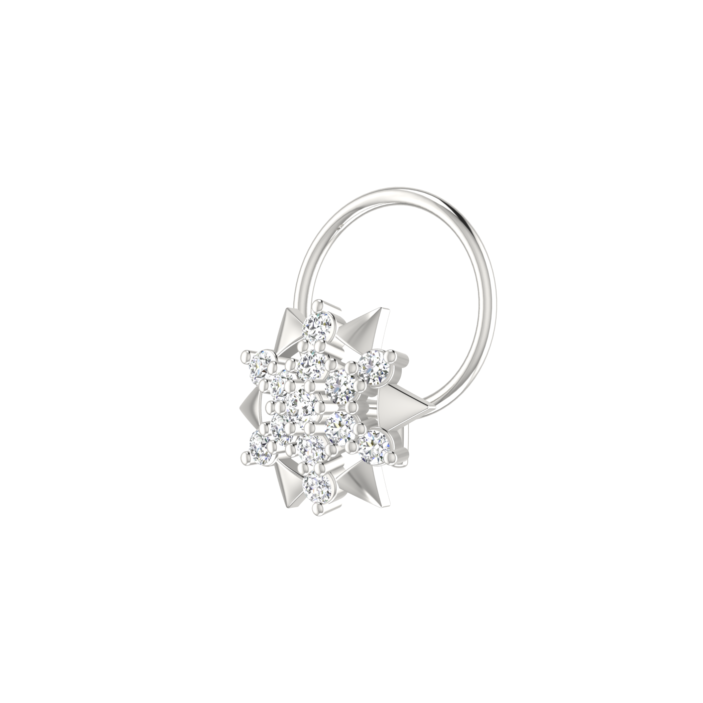 Petite Starburst Glow 0.11 Ct Lab Created Diamond Nose Pin