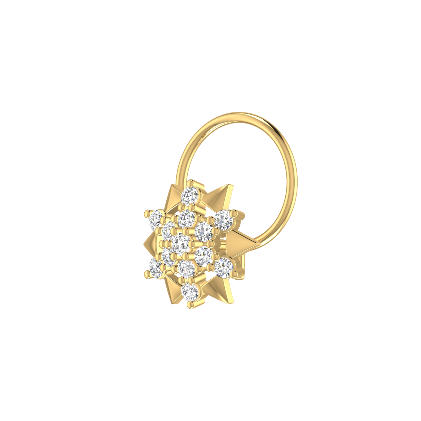 Petite Starburst Glow 0.11 Ct Lab Created Diamond Nose Pin