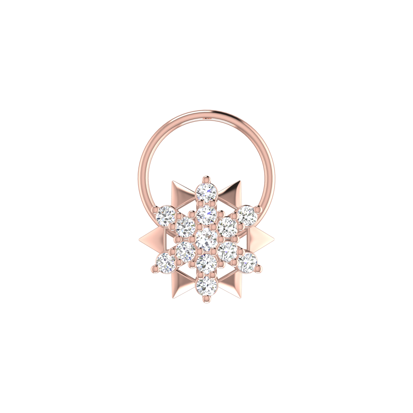 Petite Starburst Glow 0.11 Ct Lab Created Diamond Nose Pin