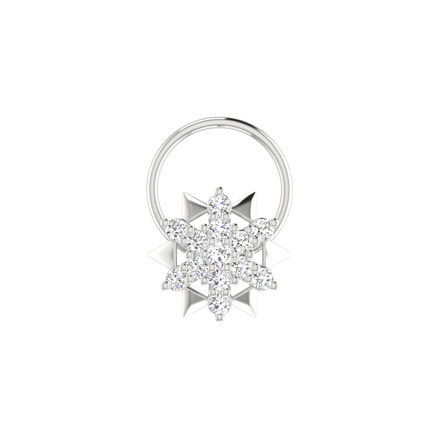 Petite Starburst Glow 0.11 Ct Lab Created Diamond Nose Pin