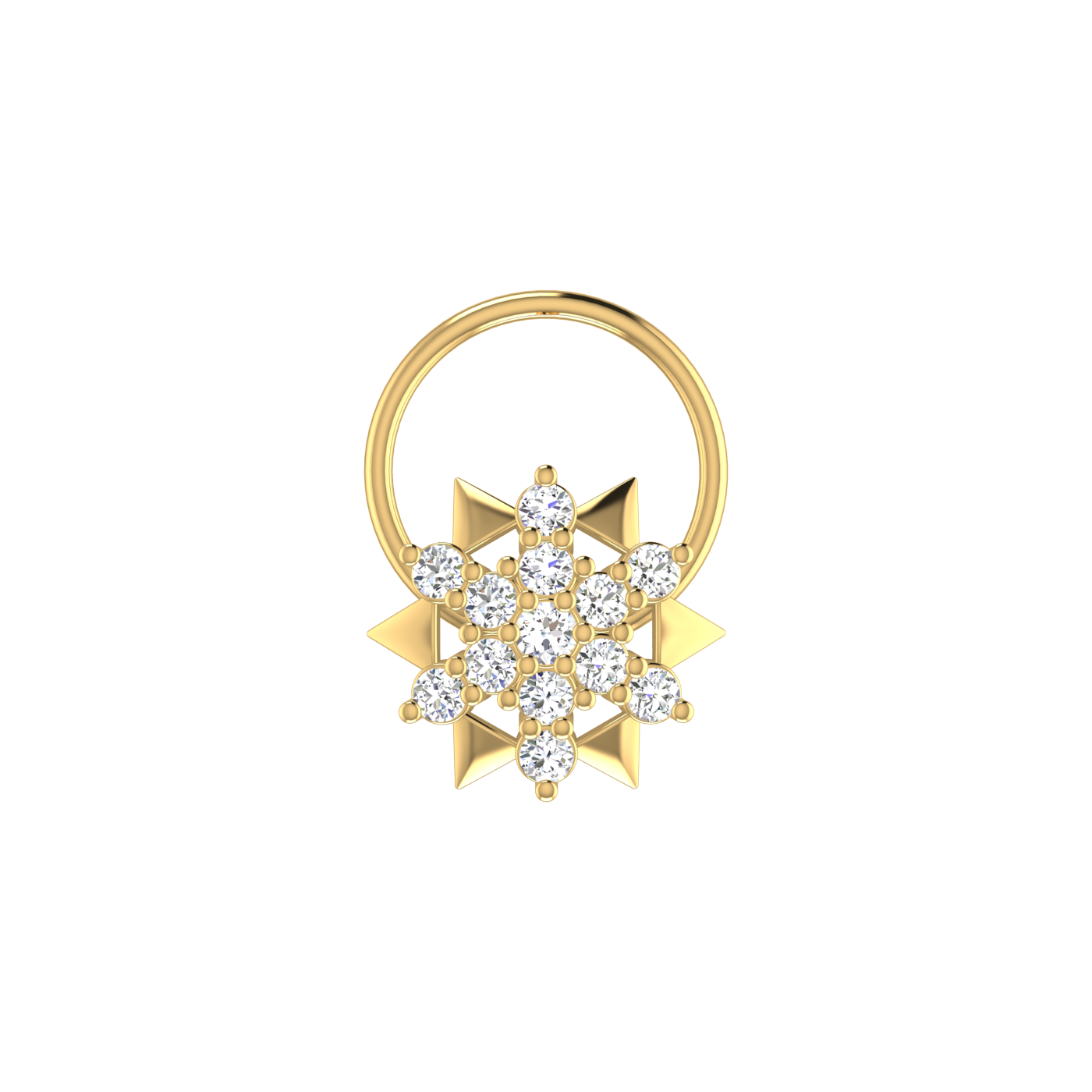Petite Starburst Glow 0.11 Ct Lab Created Diamond Nose Pin