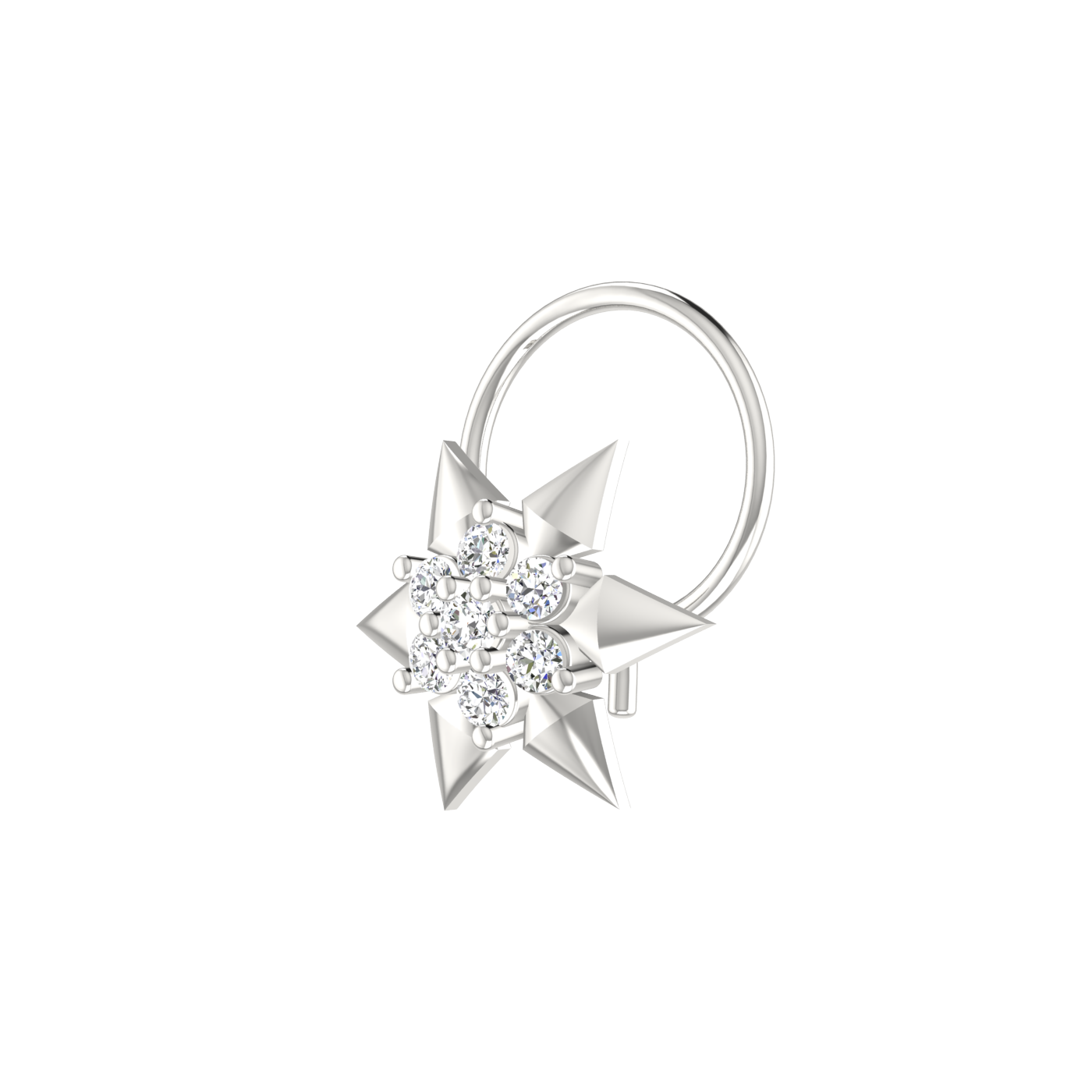 Graceful Star Flower 0.09 Ct Lab Grown Nose Pin