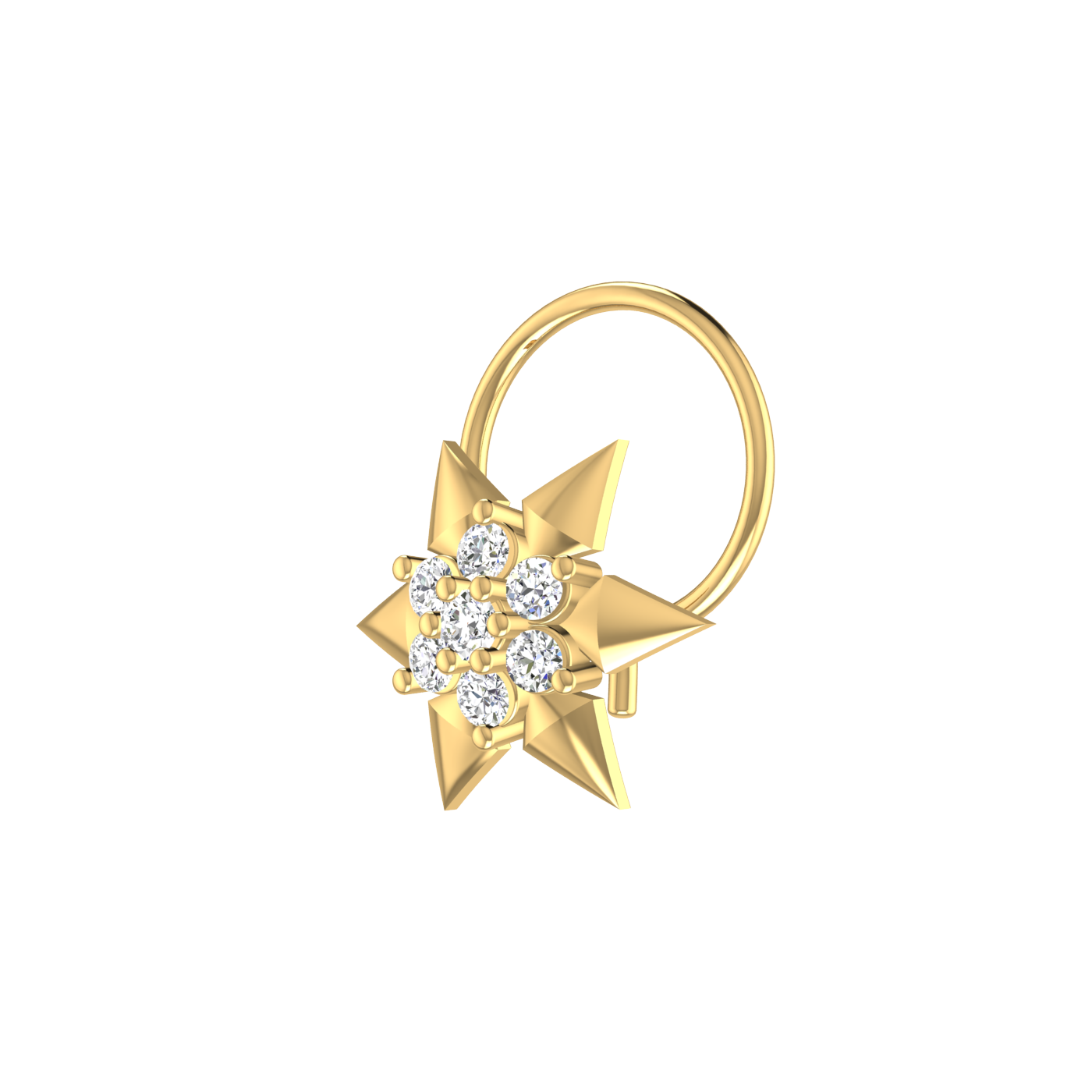 Graceful Star Flower 0.09 Ct Lab Grown Nose Pin