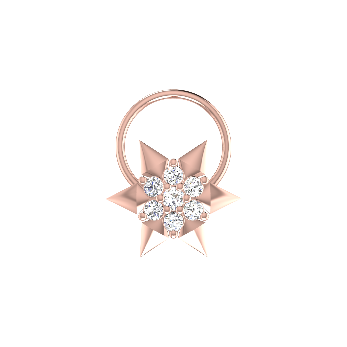 Graceful Star Flower 0.09 Ct Lab Grown Nose Pin