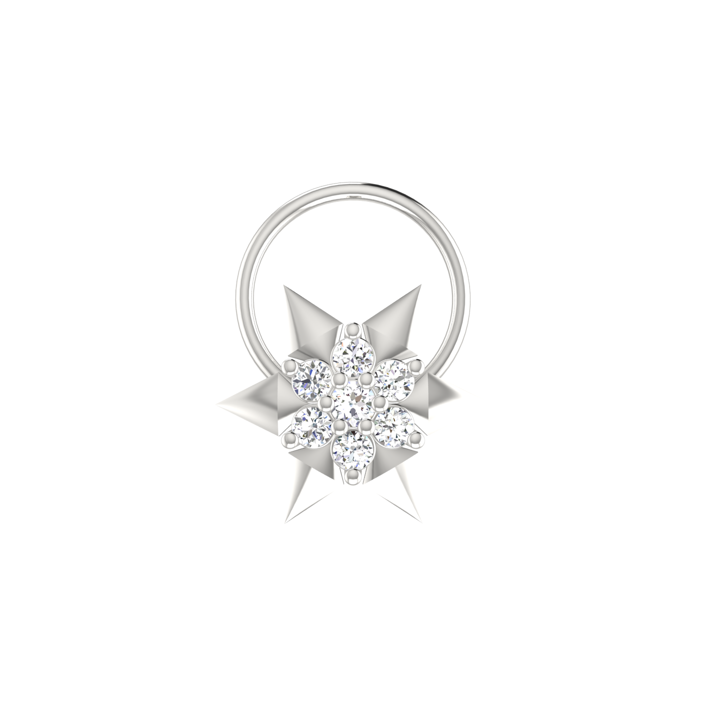Graceful Star Flower 0.09 Ct Lab Grown Nose Pin