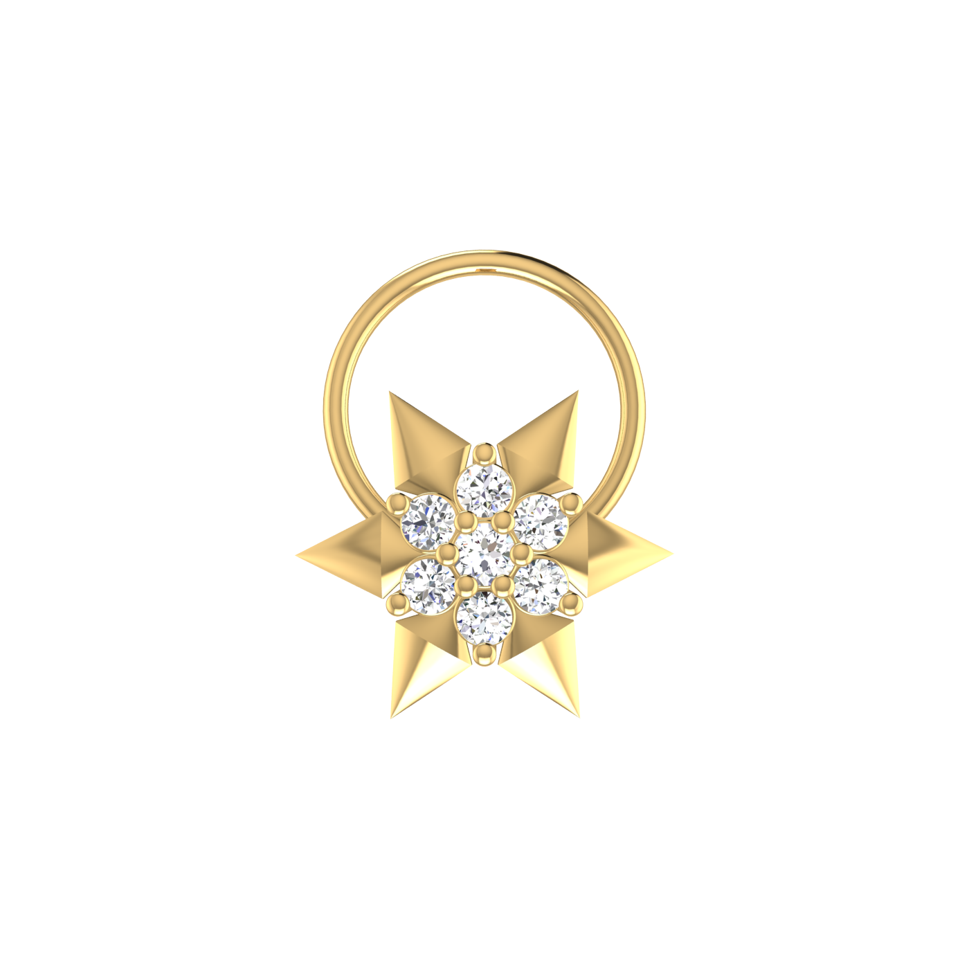 Graceful Star Flower 0.09 Ct Lab Grown Nose Pin