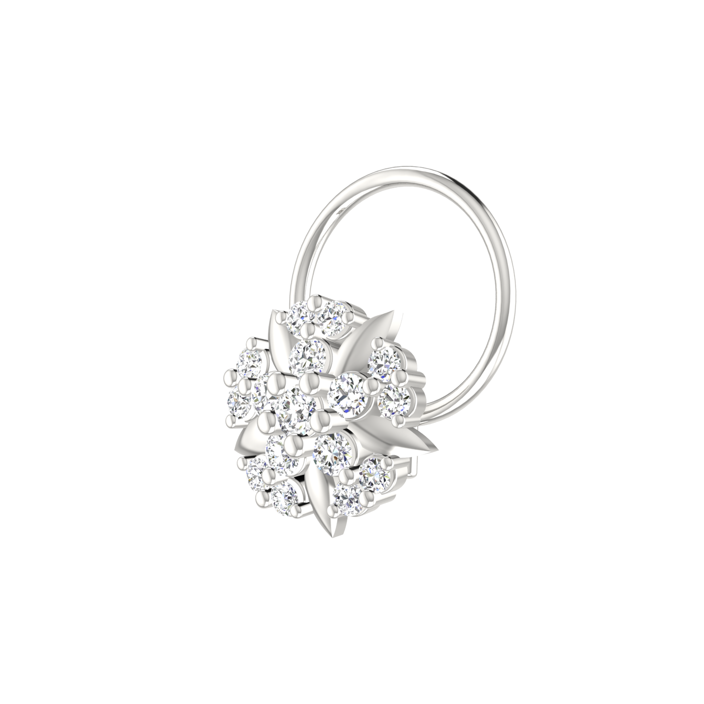 Floral Harmony 0.15 Ct Lab Grown Diamond Nose Pin