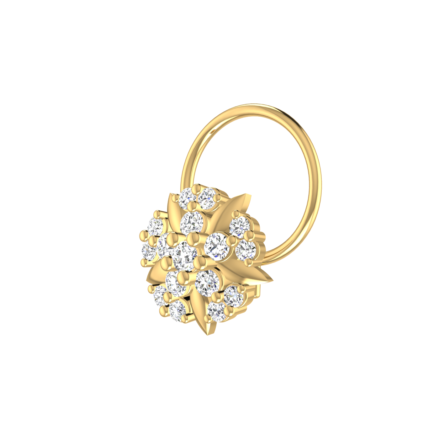 Floral Harmony 0.15 Ct Lab Grown Diamond Nose Pin