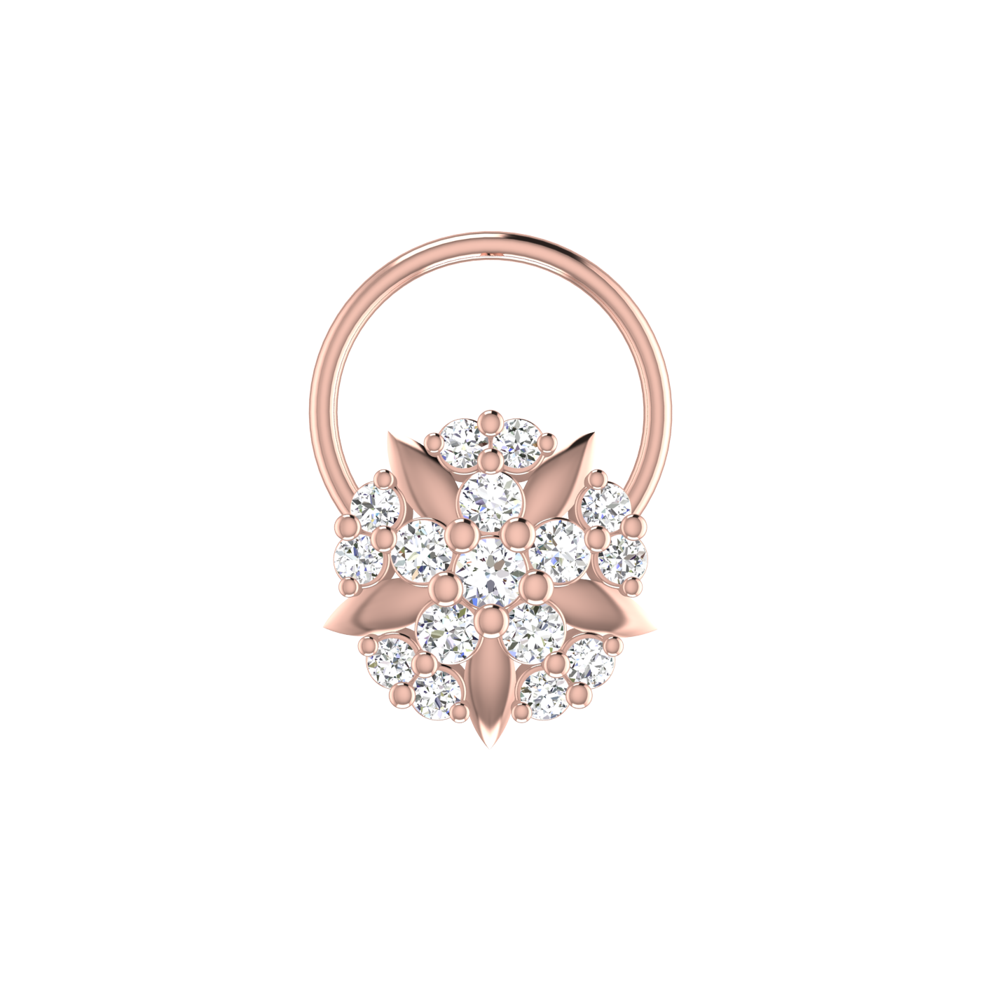 Floral Harmony 0.15 Ct Lab Grown Diamond Nose Pin
