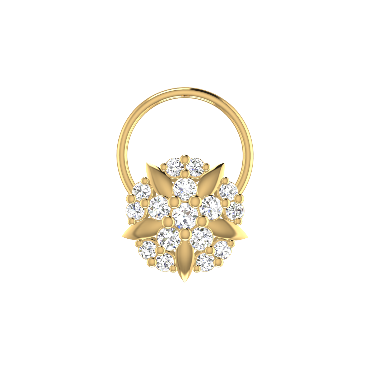 Floral Harmony 0.15 Ct Lab Grown Diamond Nose Pin