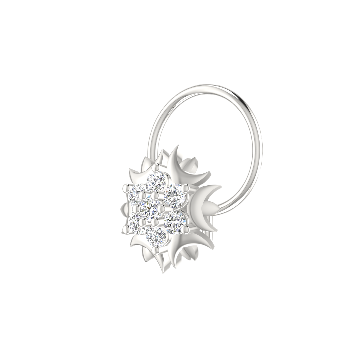 0.09 Ct Natural Diamond Nose Pin-HI Color, VS-SI Clarity.