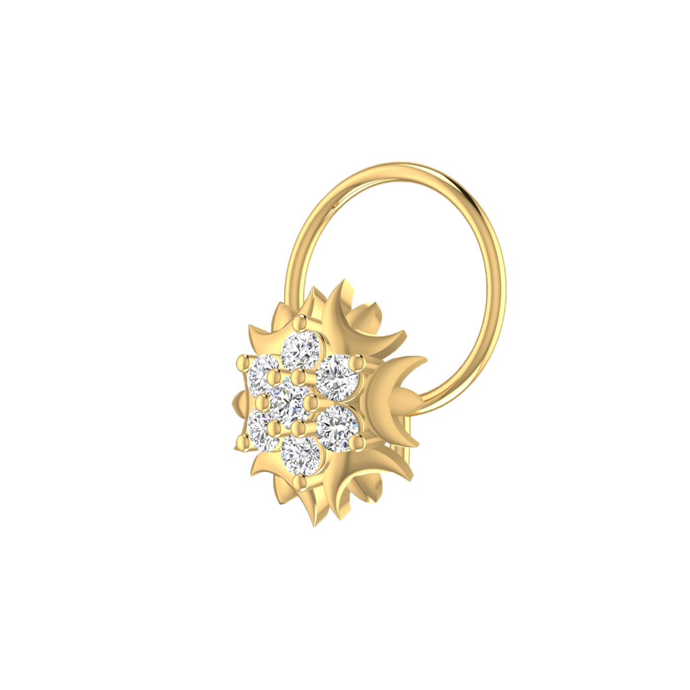 0.09 Ct Natural Diamond Nose Pin-HI Color, VS-SI Clarity.