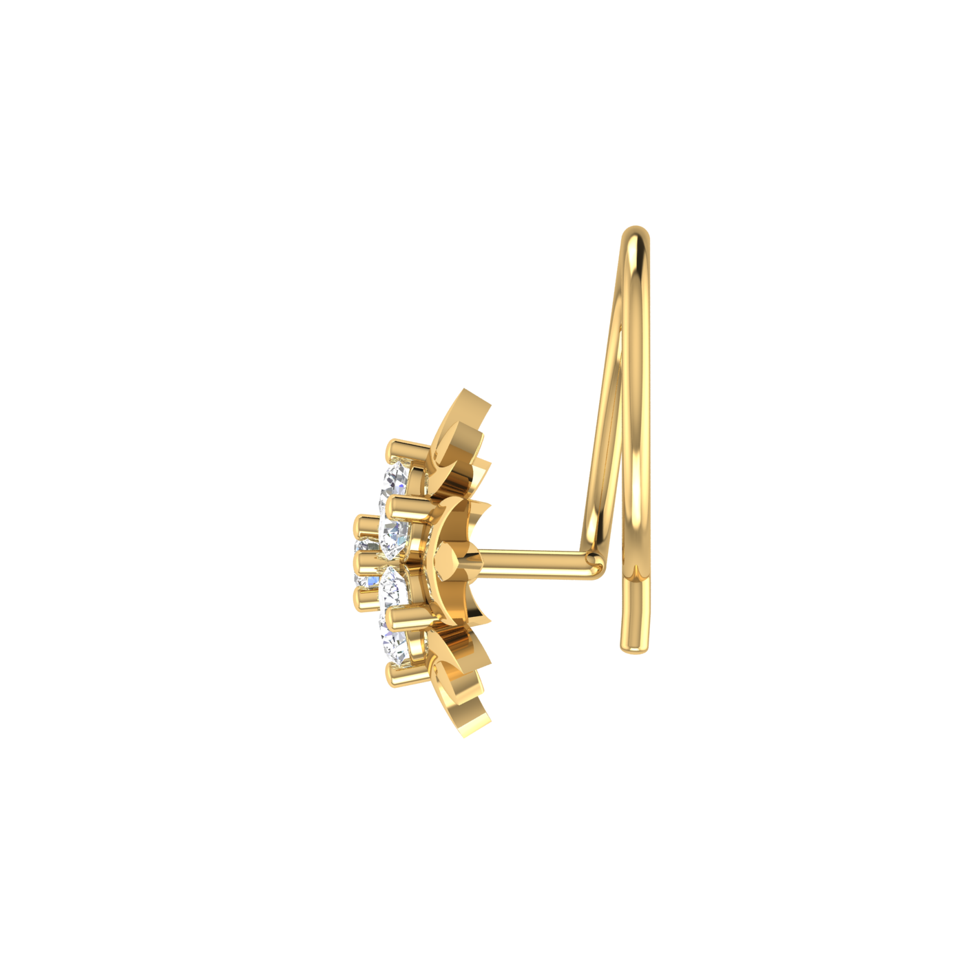 0.09 Ct Natural Diamond Nose Pin-HI Color, VS-SI Clarity.