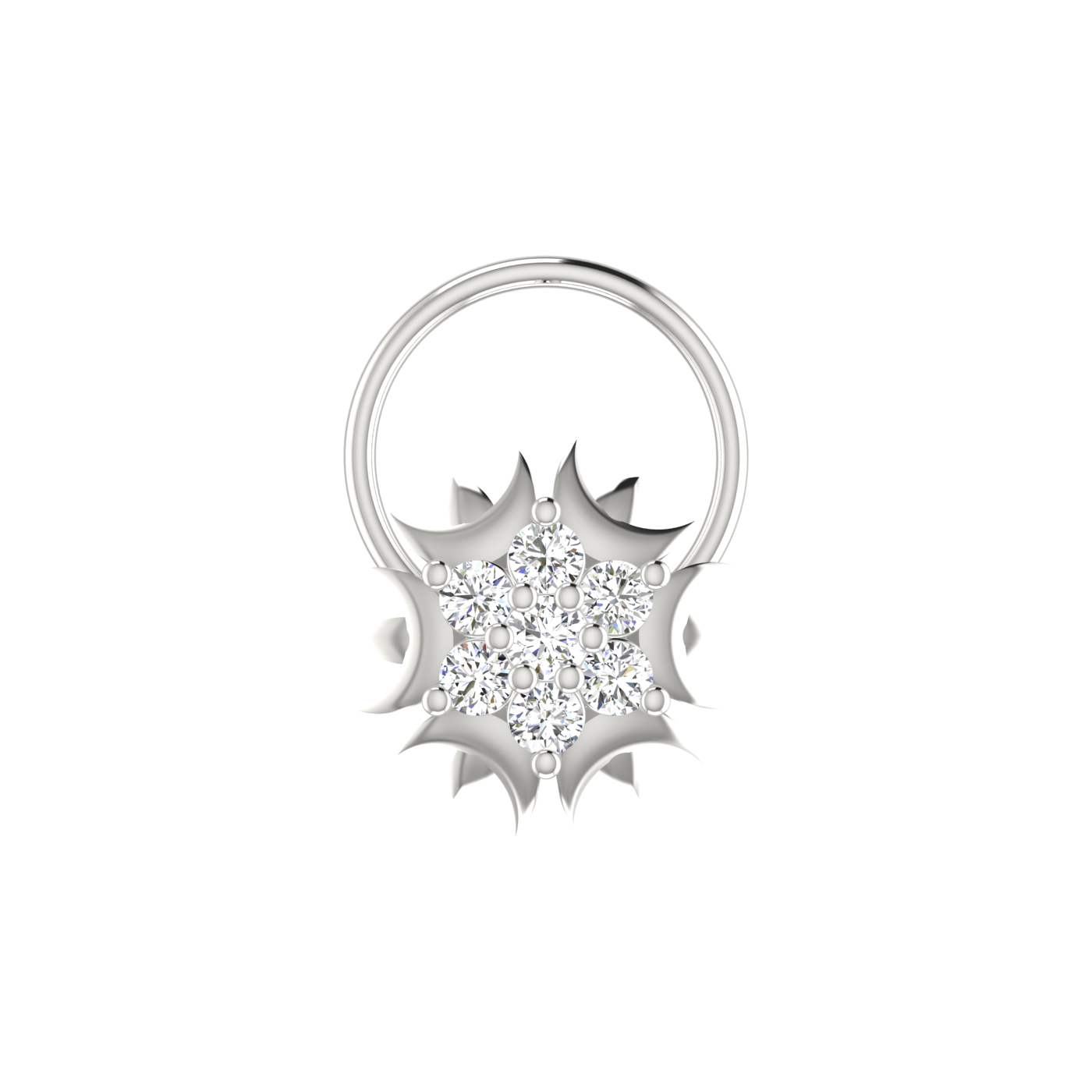 0.09 Ct Natural Diamond Nose Pin-HI Color, VS-SI Clarity.