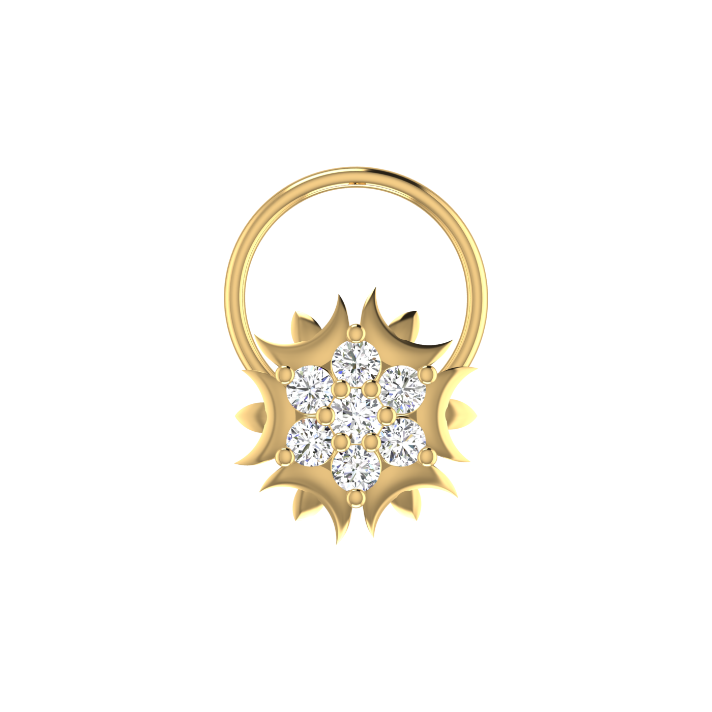 0.09 Ct Natural Diamond Nose Pin-HI Color, VS-SI Clarity.