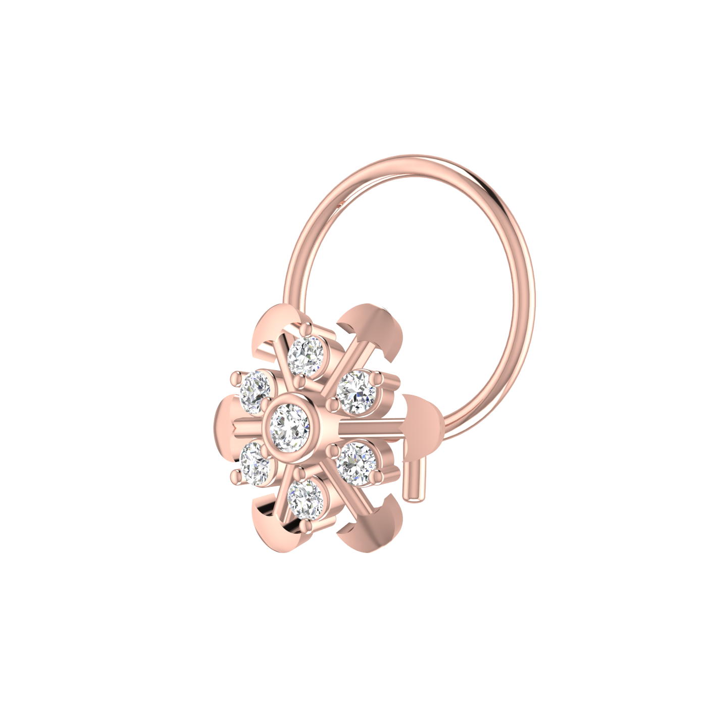 Radiant Floral Bloom – 0.064 Ct EF/VVS-VS Lab Grown Diamond Nose Pin