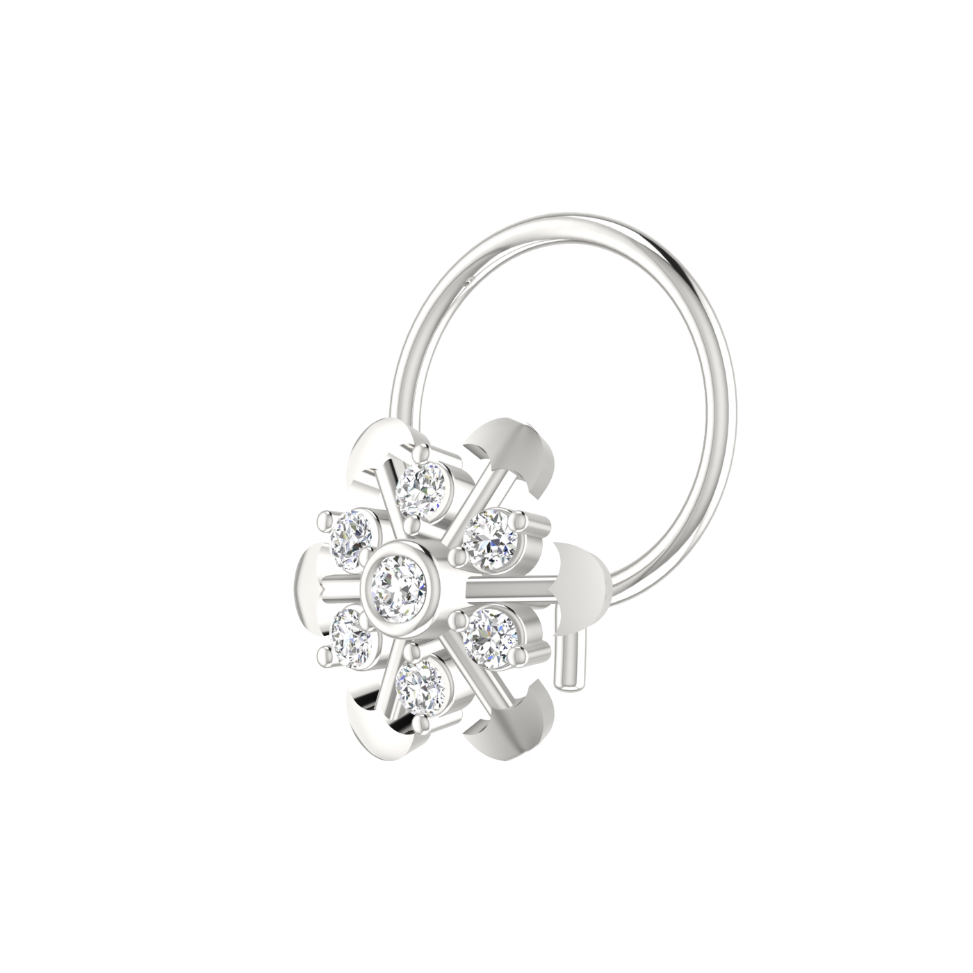 Radiant Floral Bloom – 0.064 Ct EF/VVS-VS Lab Grown Diamond Nose Pin