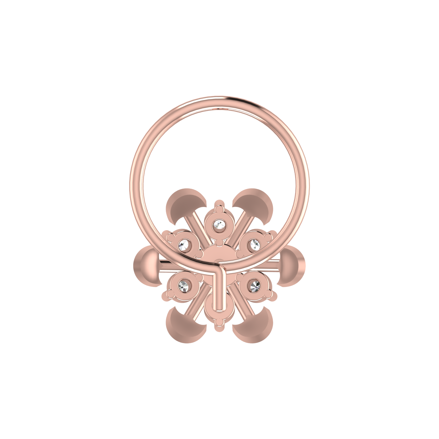 Radiant Floral Bloom – 0.064 Ct EF/VVS-VS Lab Grown Diamond Nose Pin
